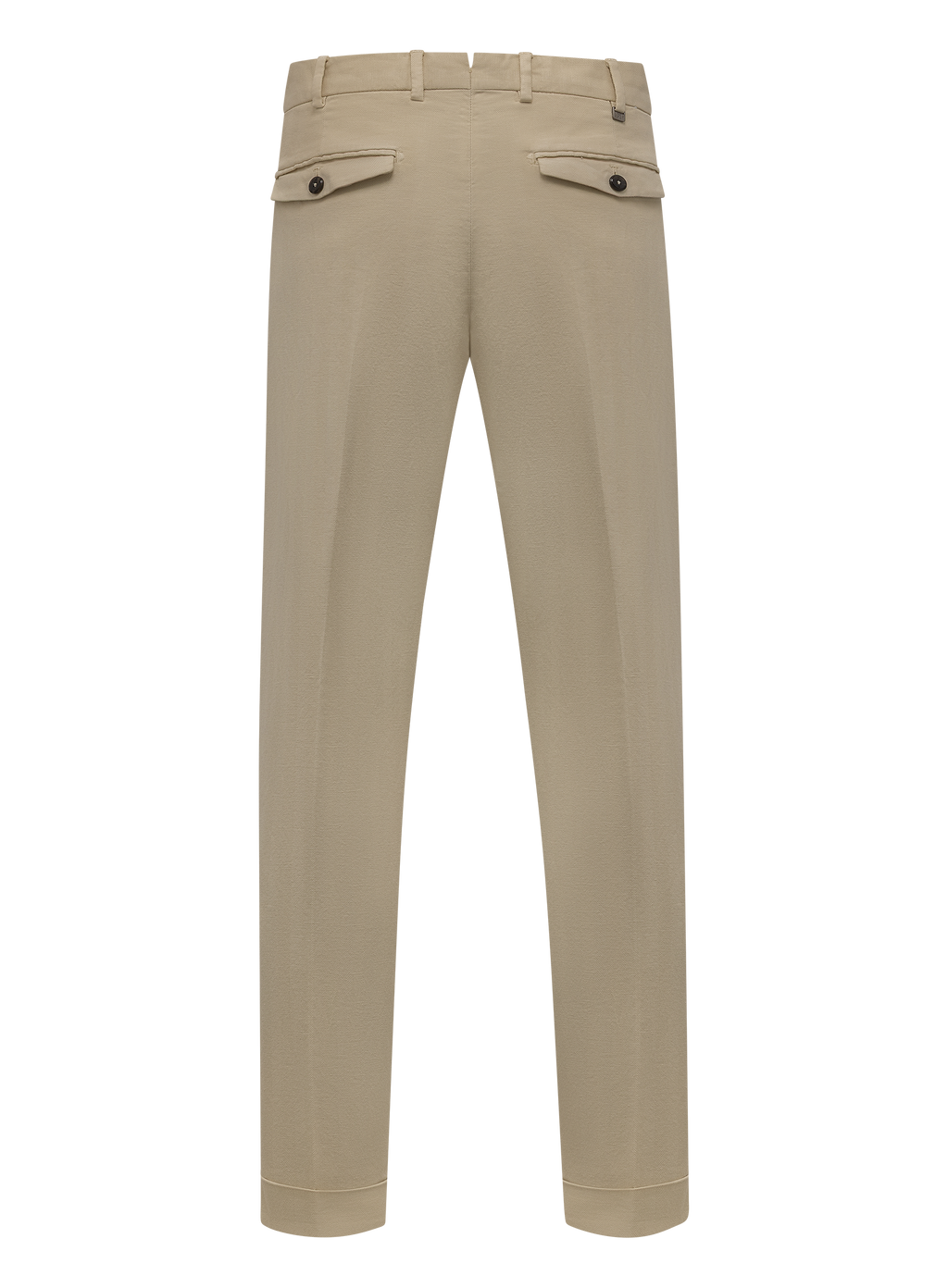 Bandplooi broek van katoen en linnen | Beige