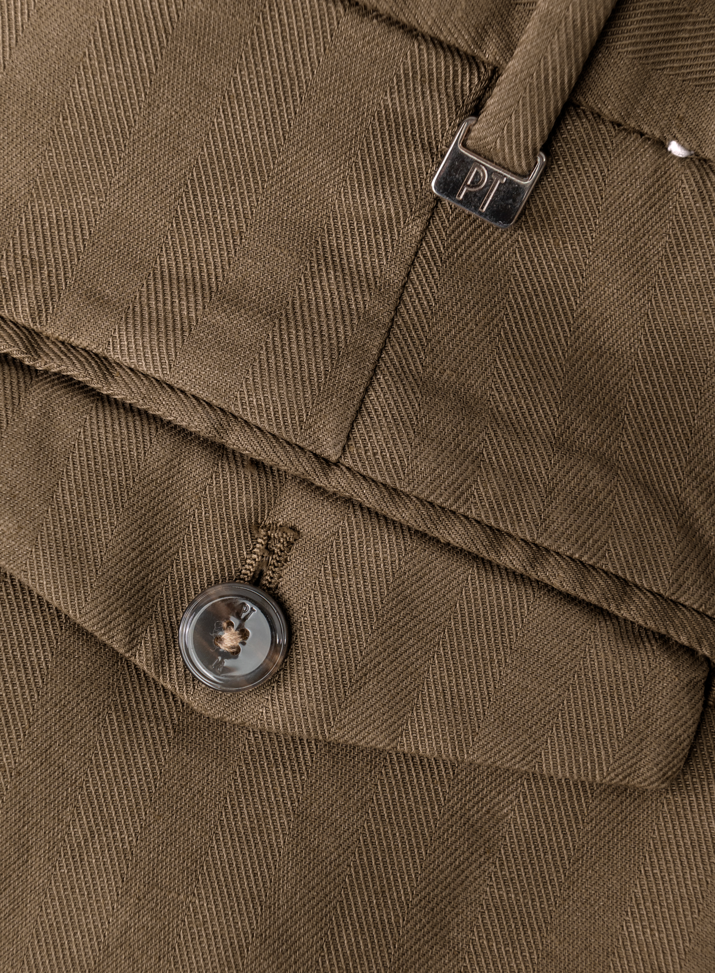 Bandplooi broek van katoen en linnen | FULL_WIDTH | TAUPE