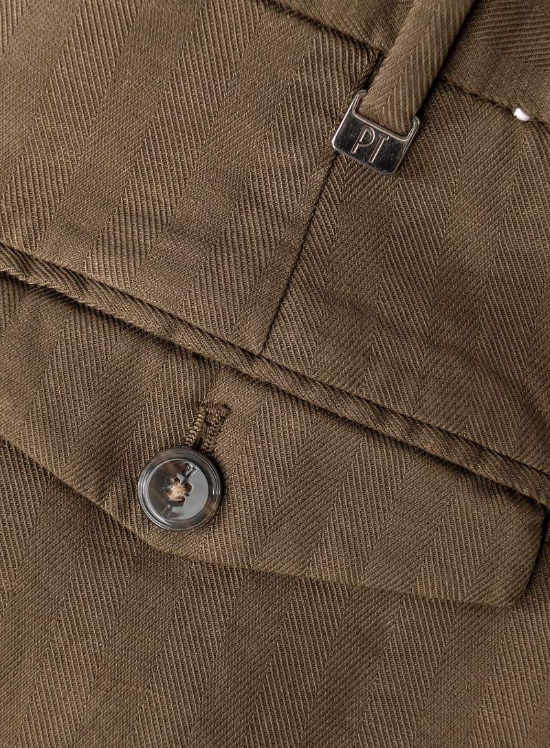 Bandplooi broek van katoen en linnen | FULL_WIDTH | TAUPE