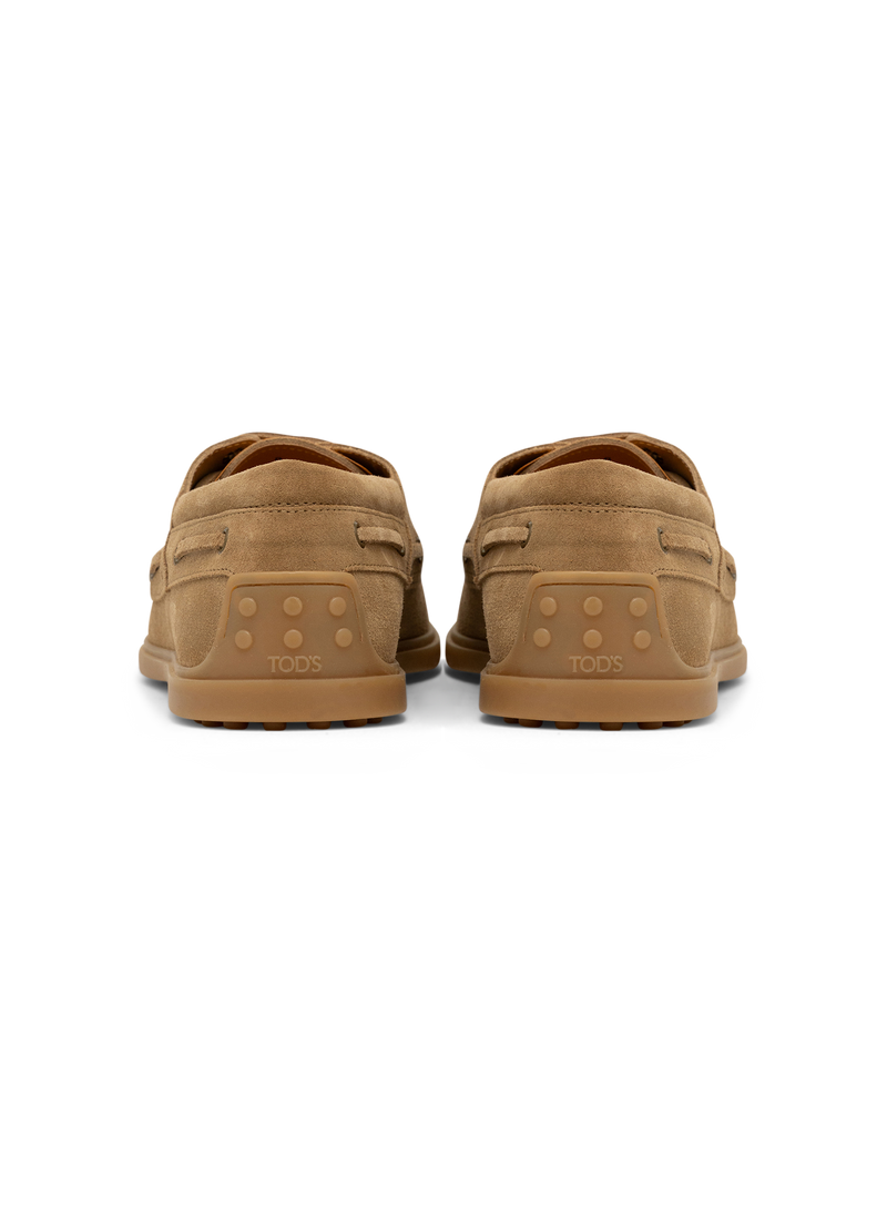 Lace-Up suède loafers | Beige