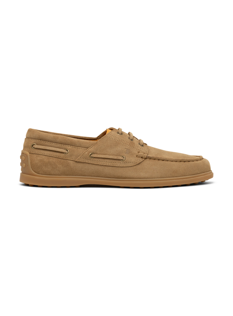 Suede lace-up loafers