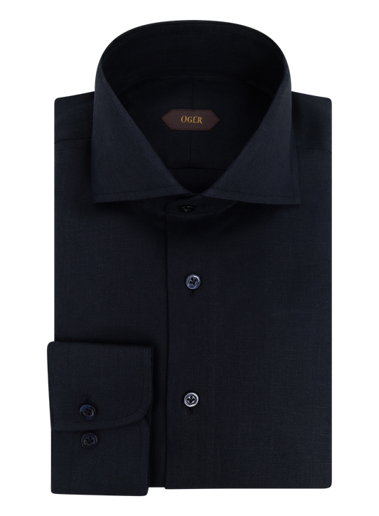 Linnen shirt | FULL_WIDTH | BLUE NAVY