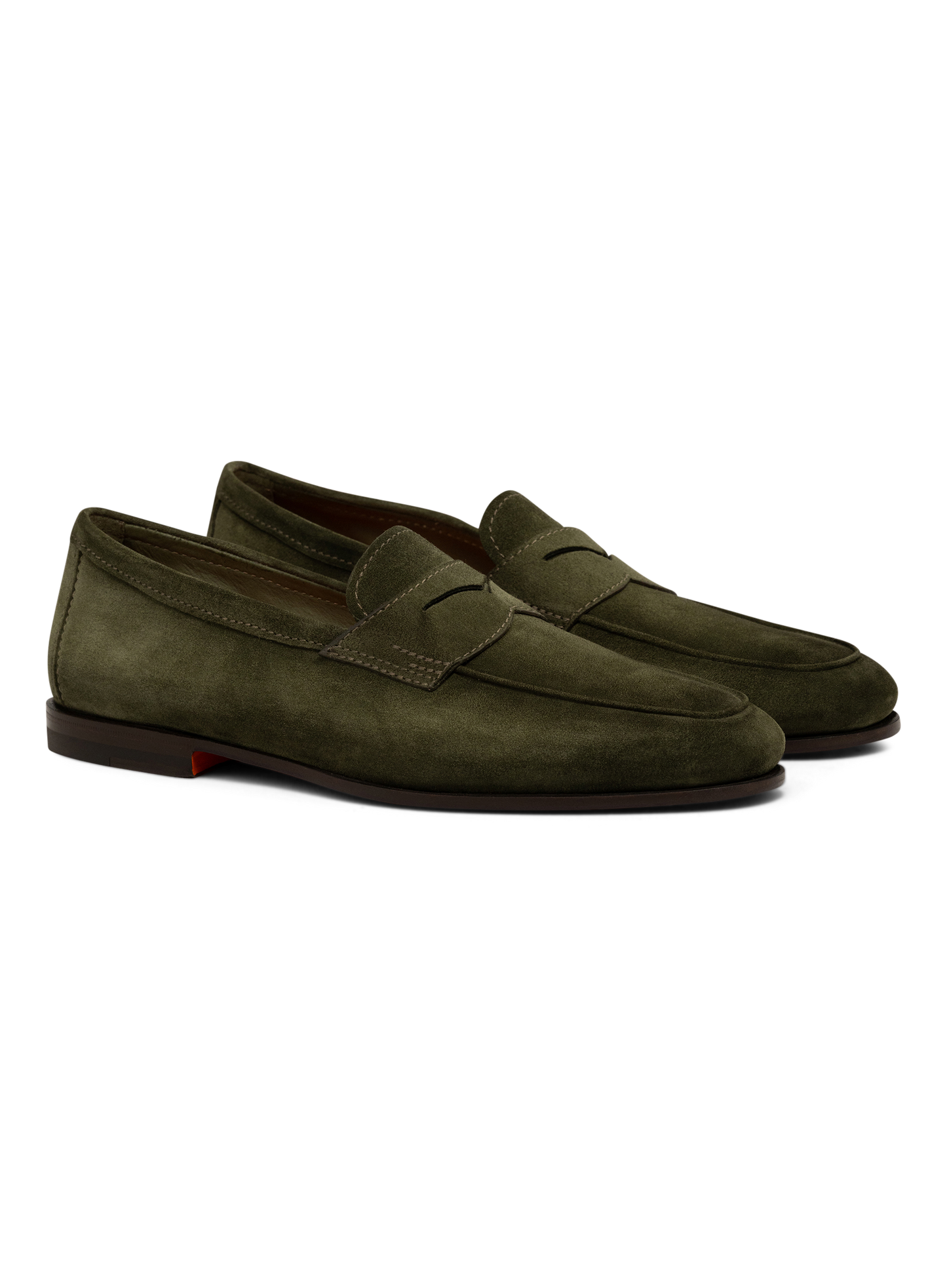 Penny loafers van suède | Groen