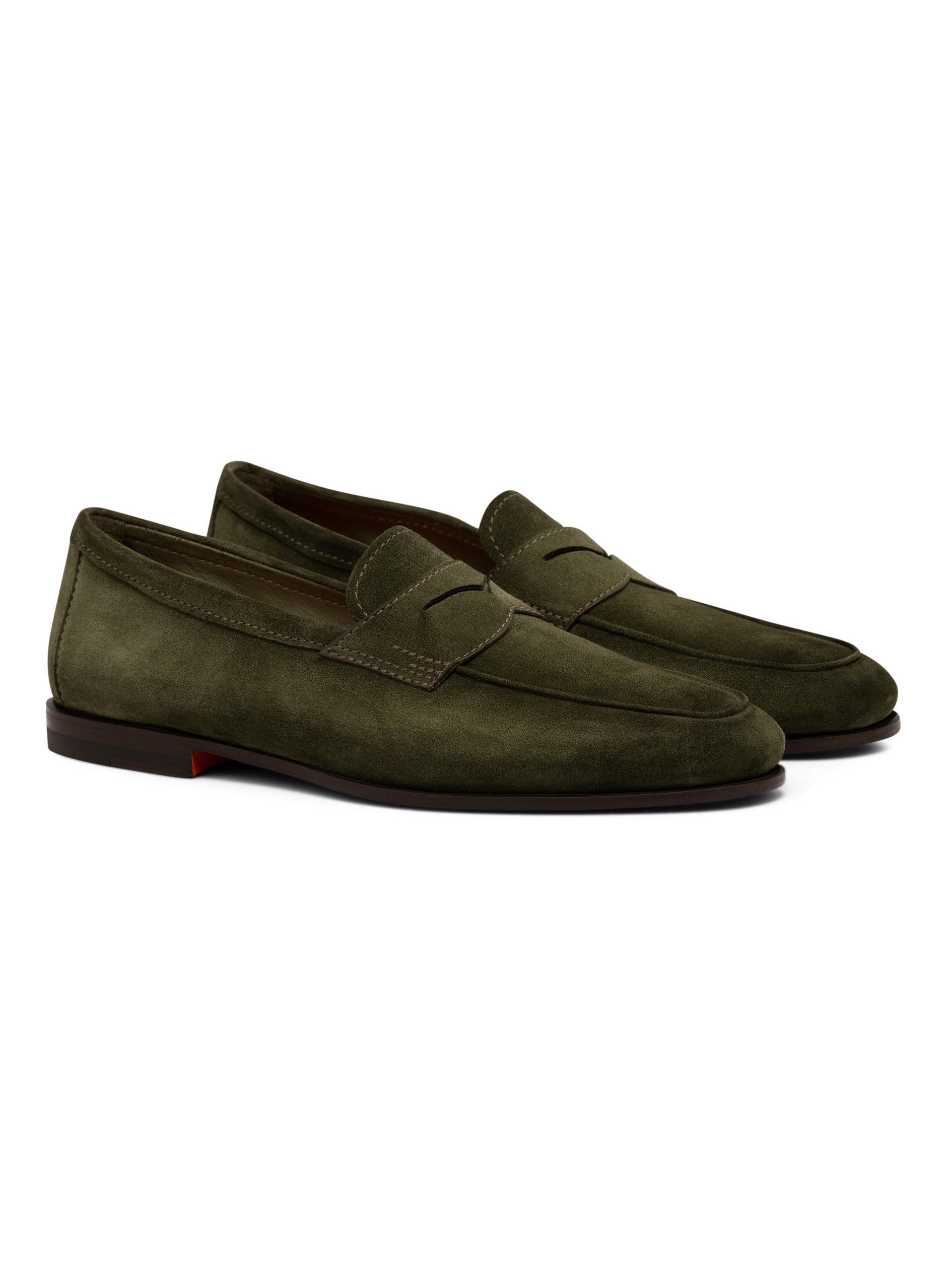 Penny loafers van suède | Groen