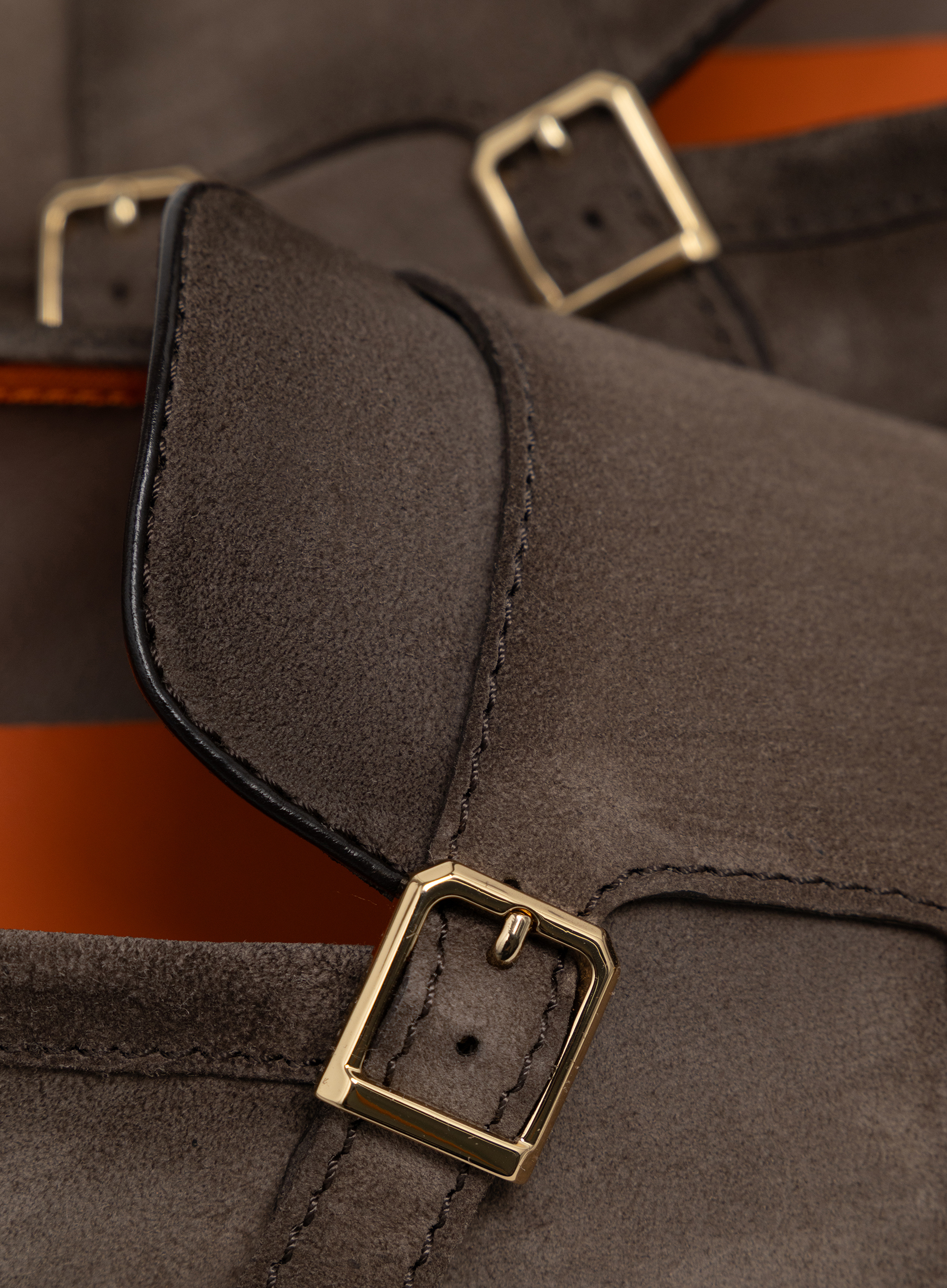Dubbele gesp instapper van suède | FULL_WIDTH | TAUPE