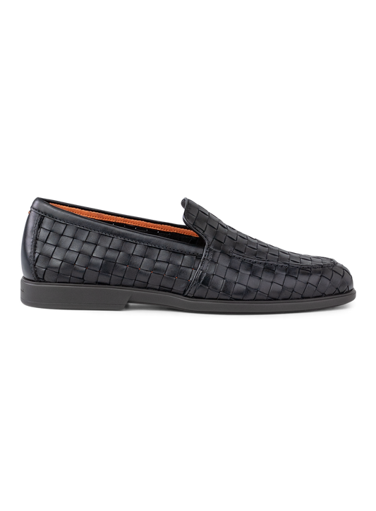 Gewoven loafers van leer | Zwart