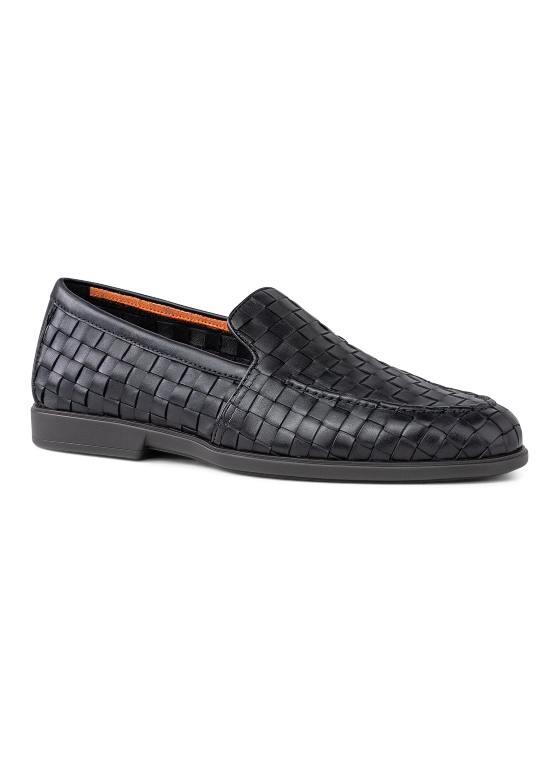 Gewoven loafers van leer | Zwart