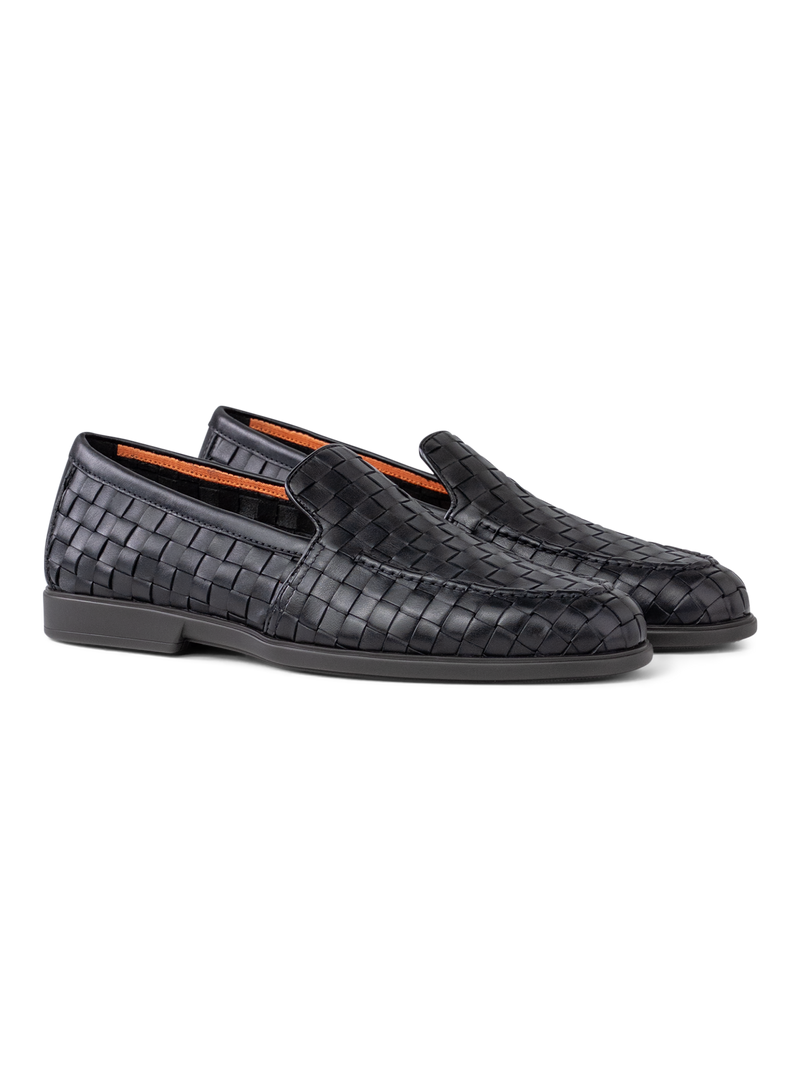 Gewebte Leder-Loafer