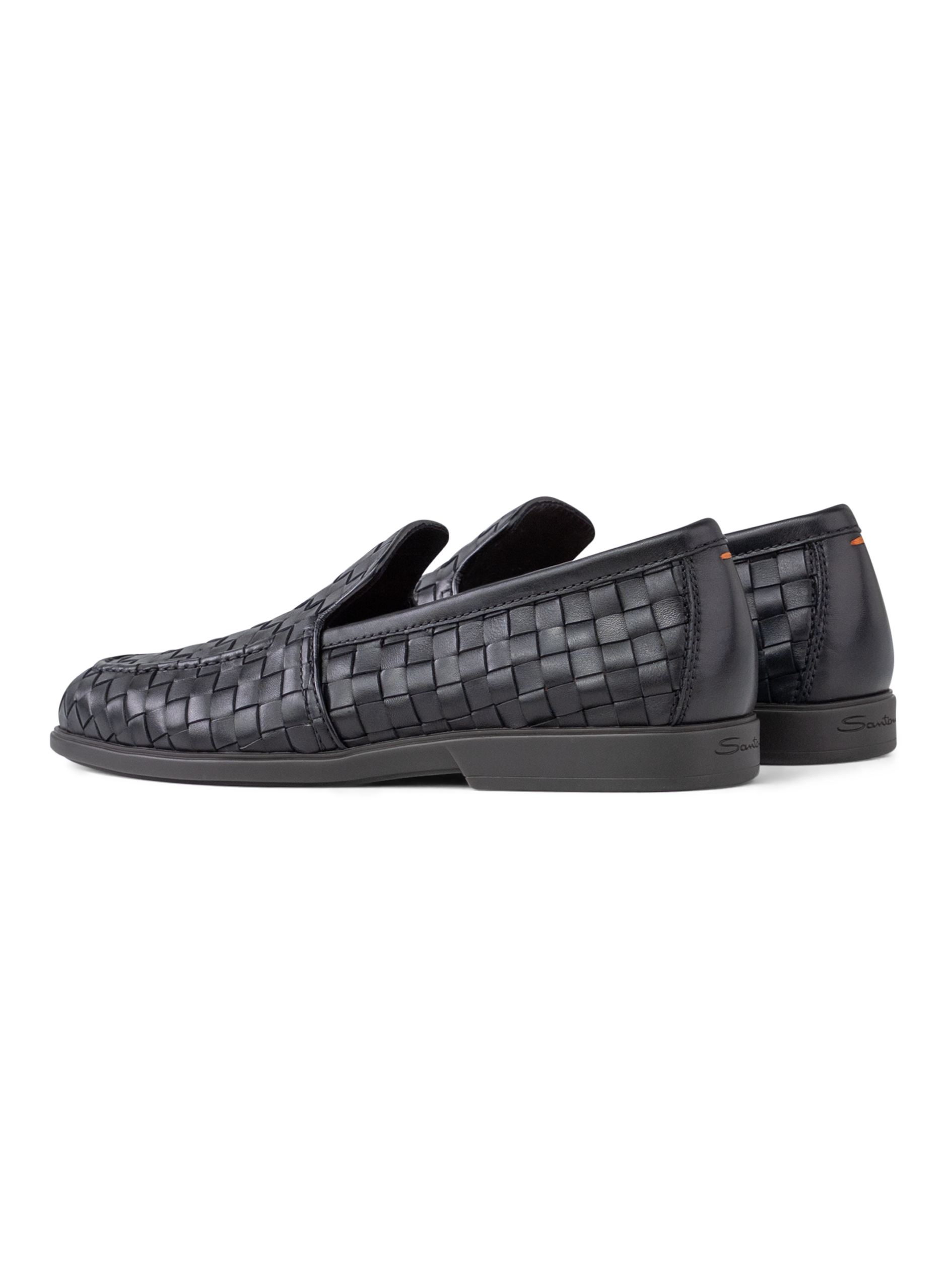 Gewoven loafers van leer | Zwart