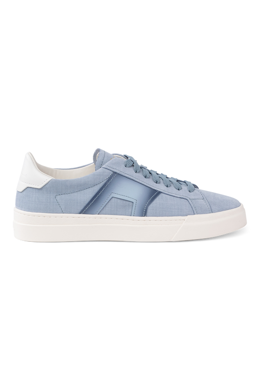 Double Buckle sneakers van leer | L.Blauw