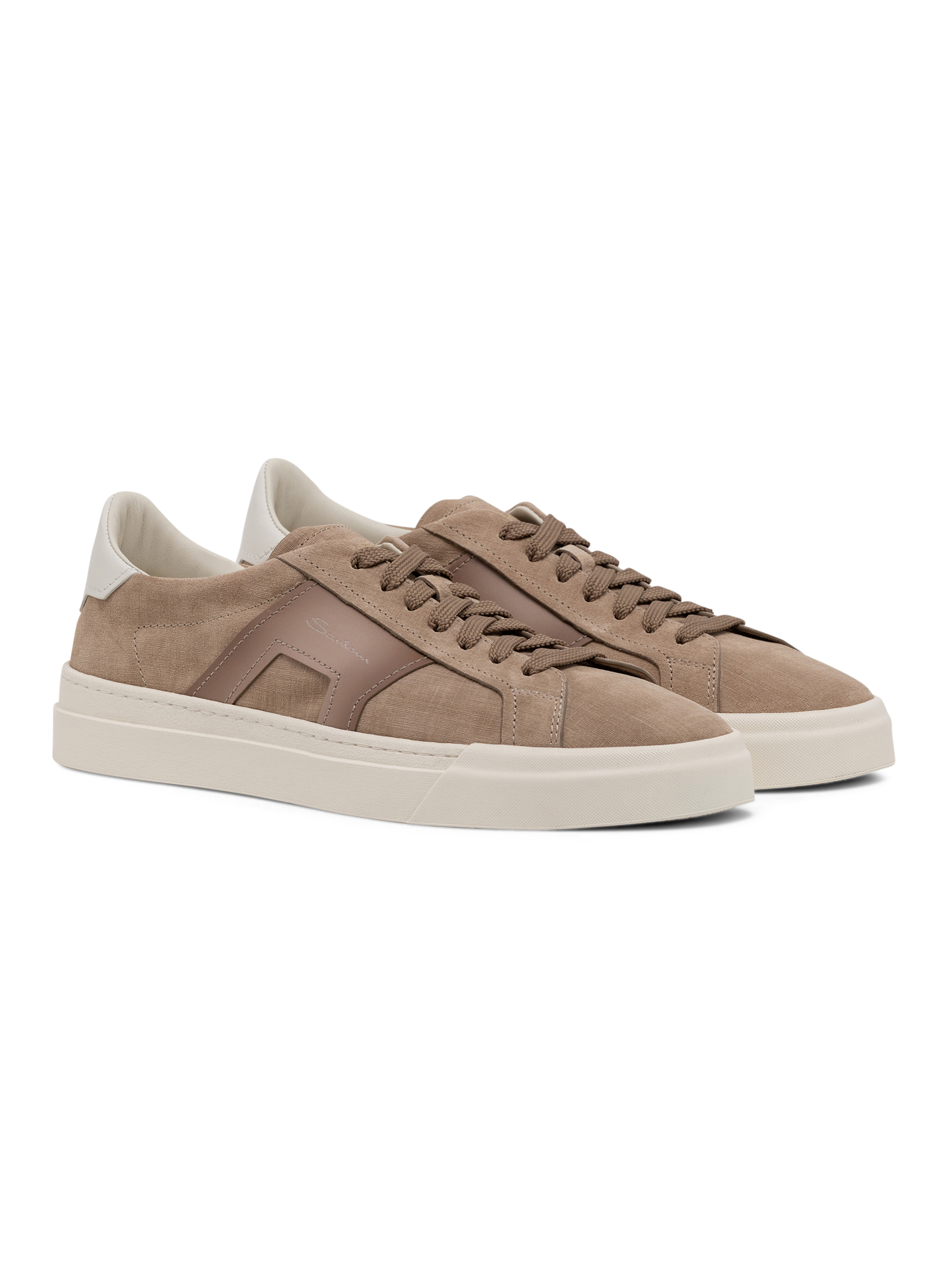 Sneakers van leer | TAUPE
