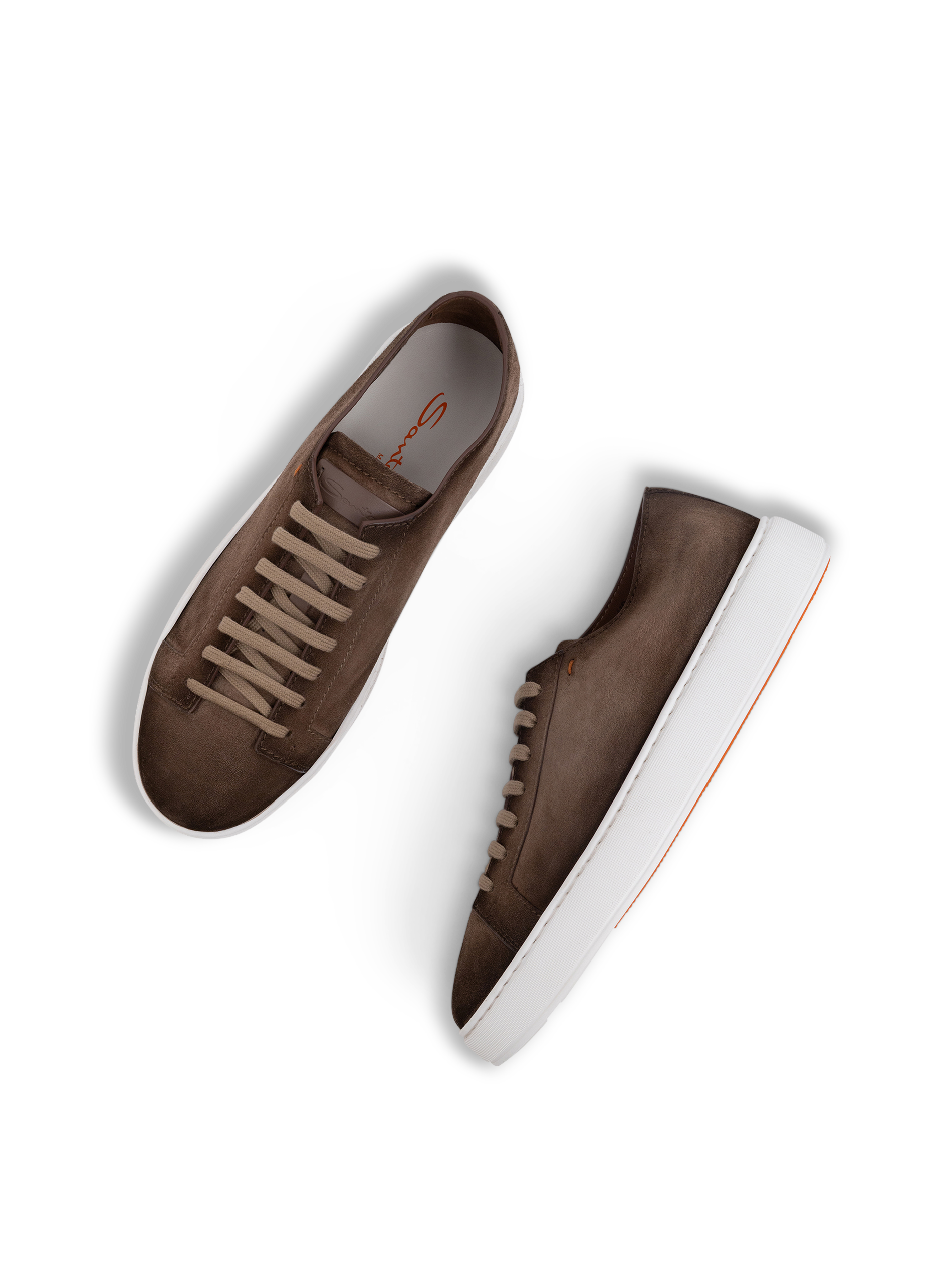 Sneakers van leer | Bruin