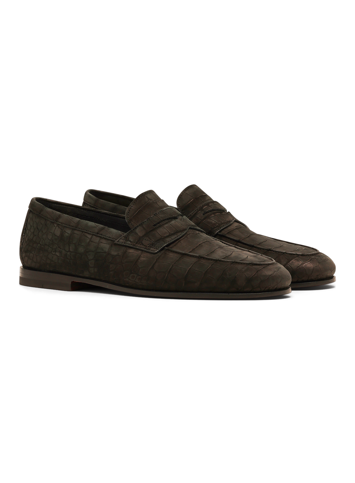 Penny loafers van krokodillenleer | Zwart