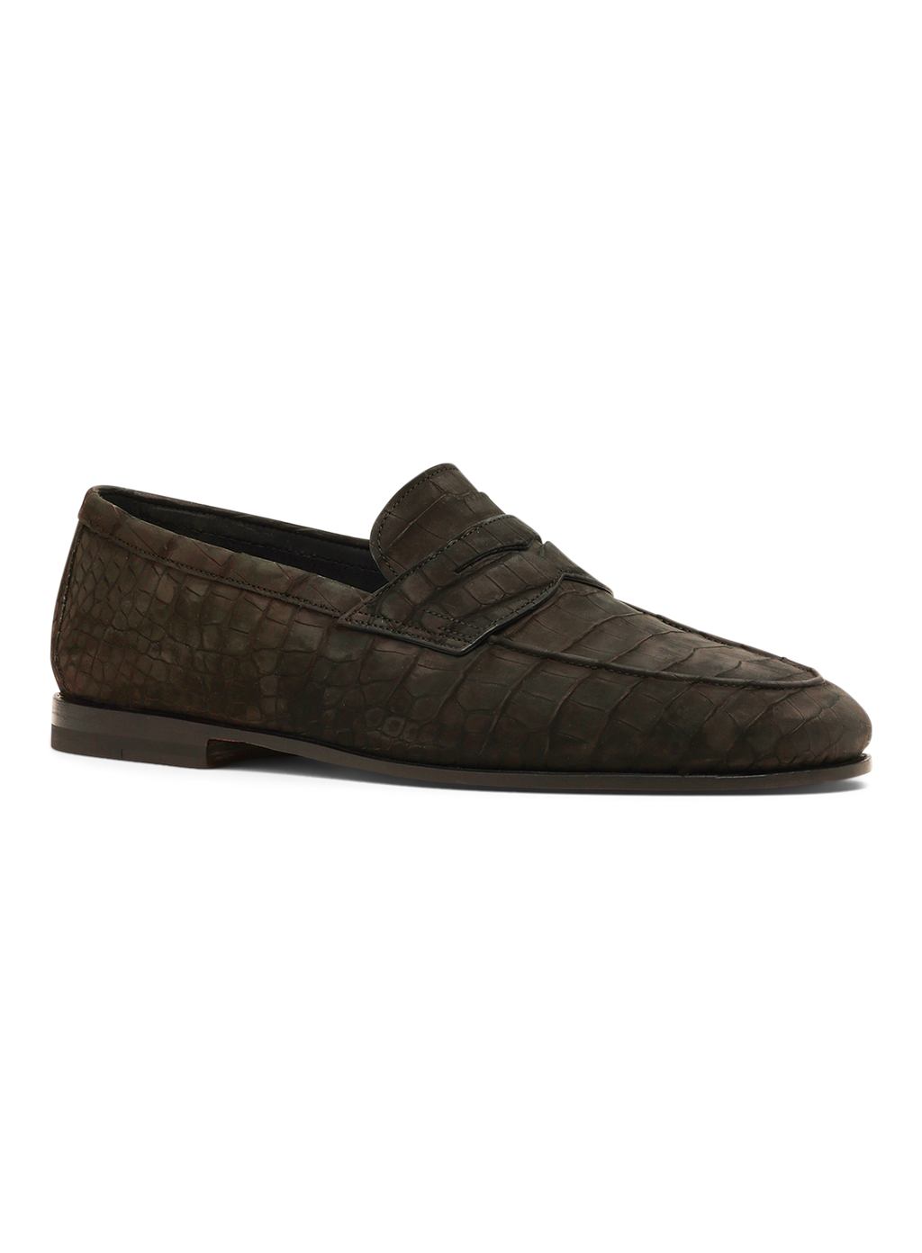 Penny loafers van krokodillenleer | Zwart