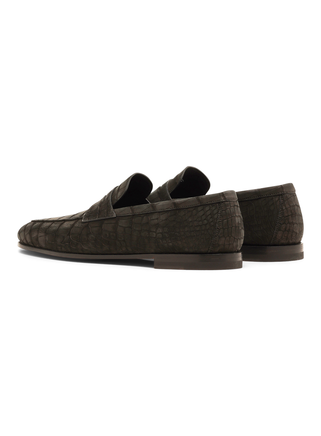 Penny loafers van krokodillenleer | Zwart