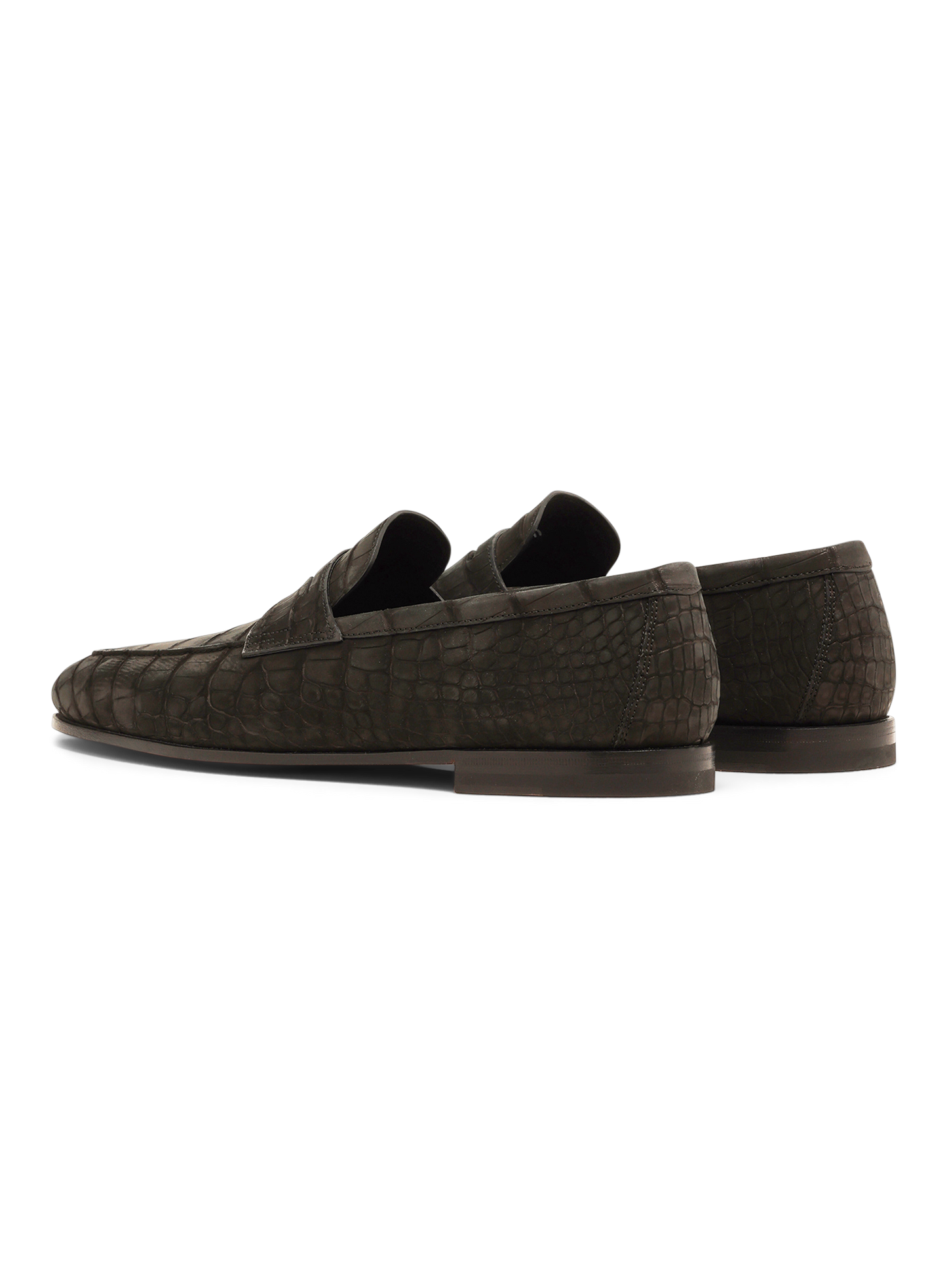 Penny loafers van krokodillenleer | Zwart