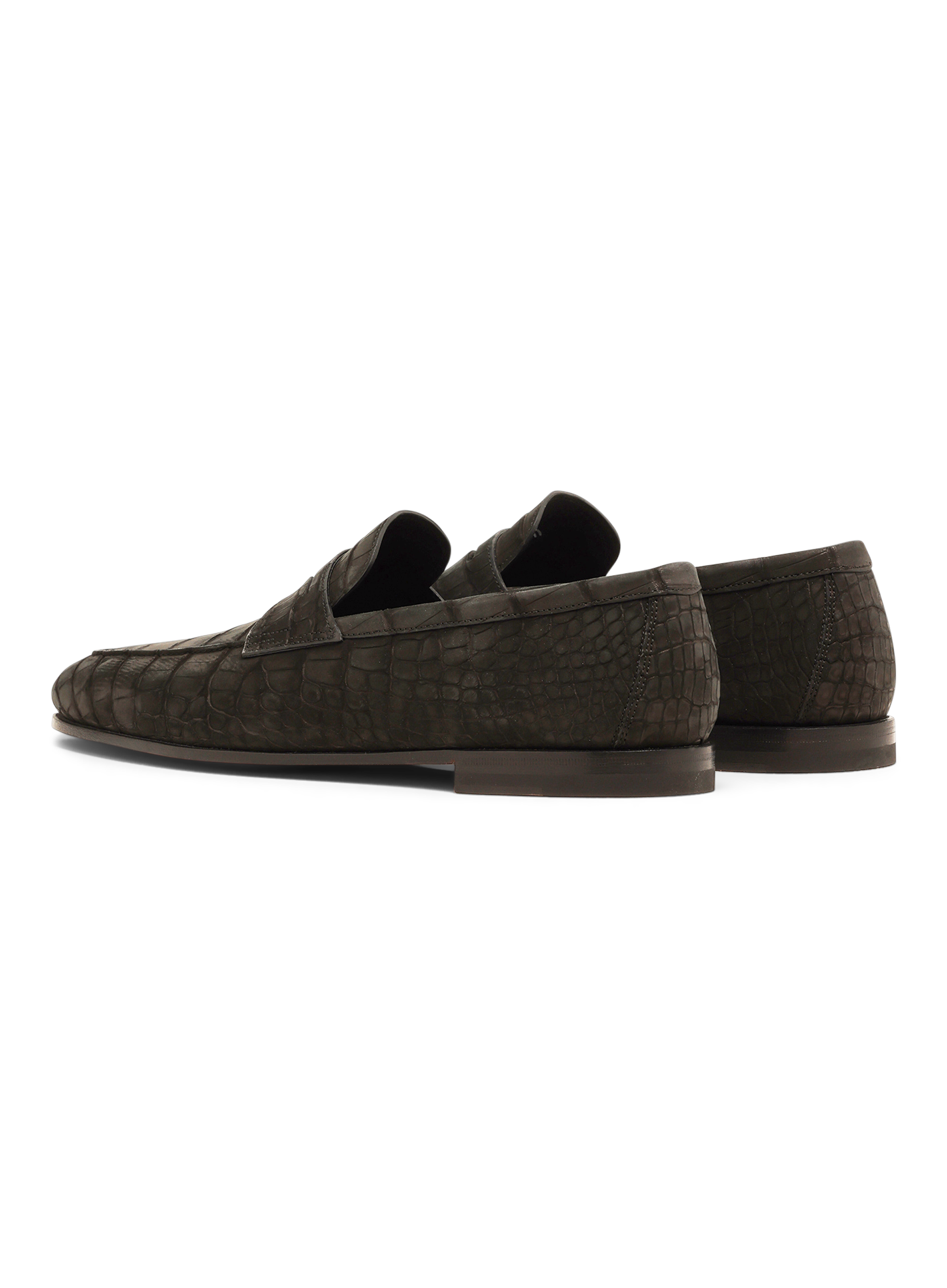 Penny loafers van krokodillenleer | Zwart