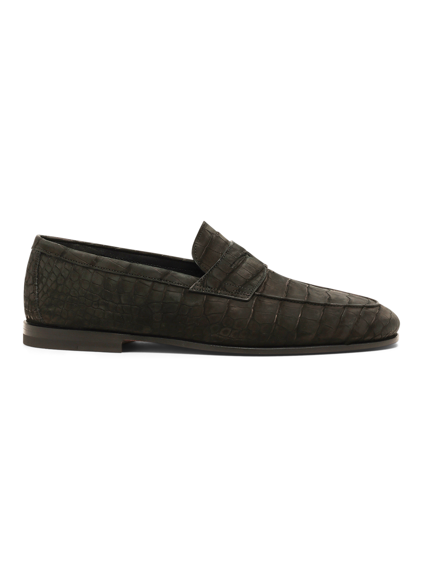 Penny loafers van krokodillenleer | Zwart