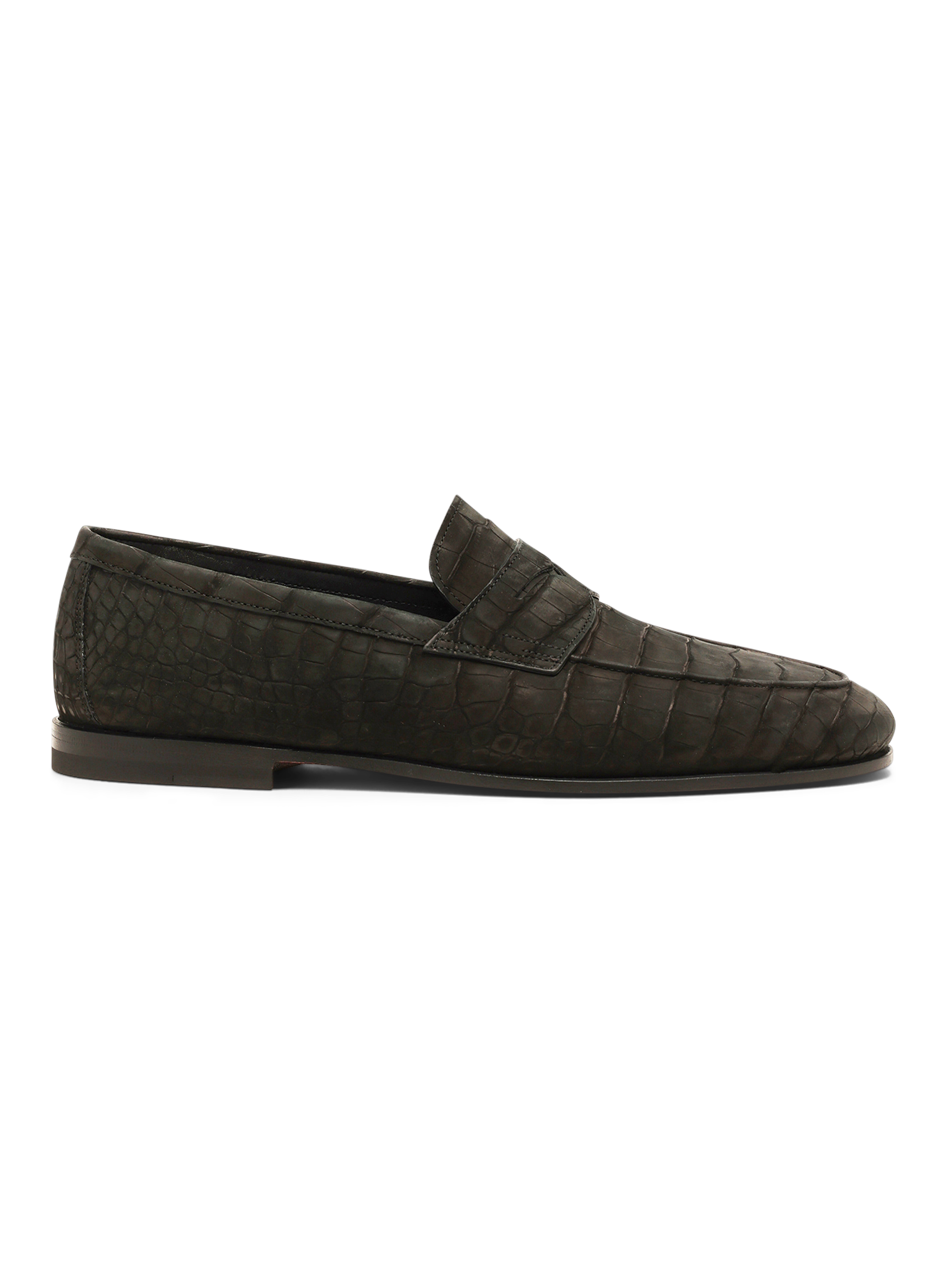 Penny loafers van krokodillenleer | Zwart
