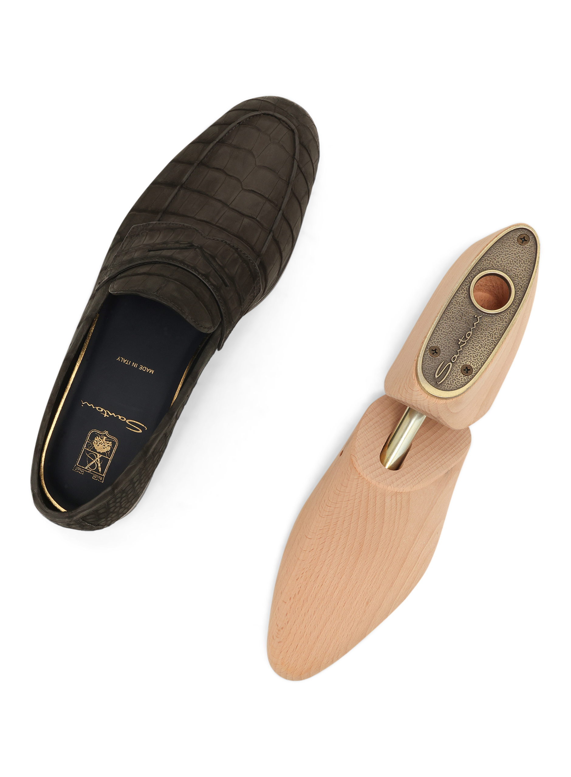 Penny loafers van krokodillenleer | Zwart
