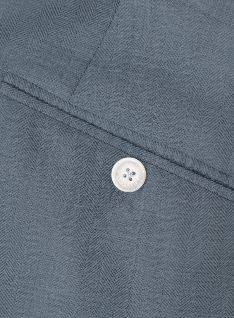 Trousers in virgin wool, silk, and linen