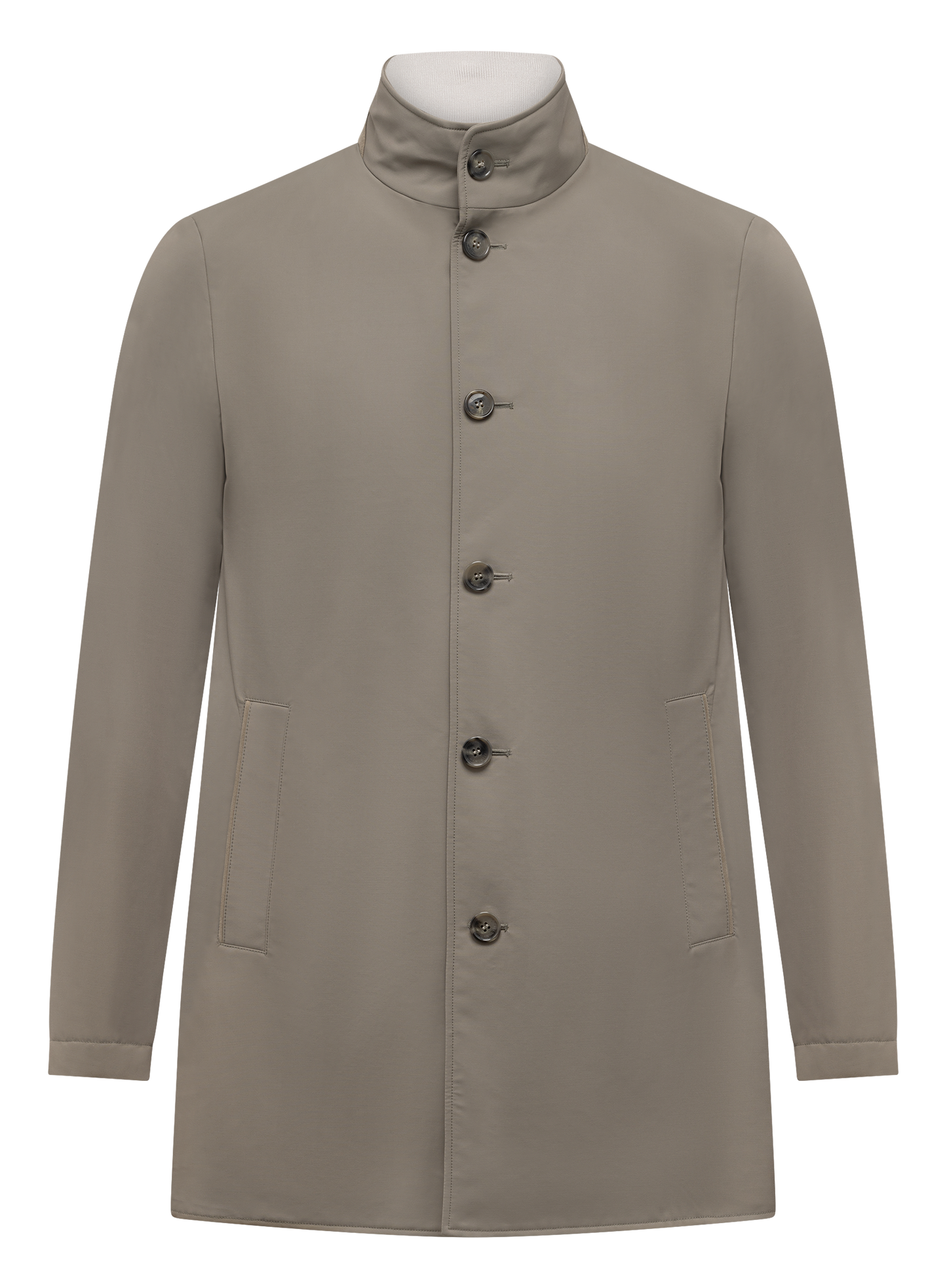 Jas van scheerwol | TAUPE GROEN