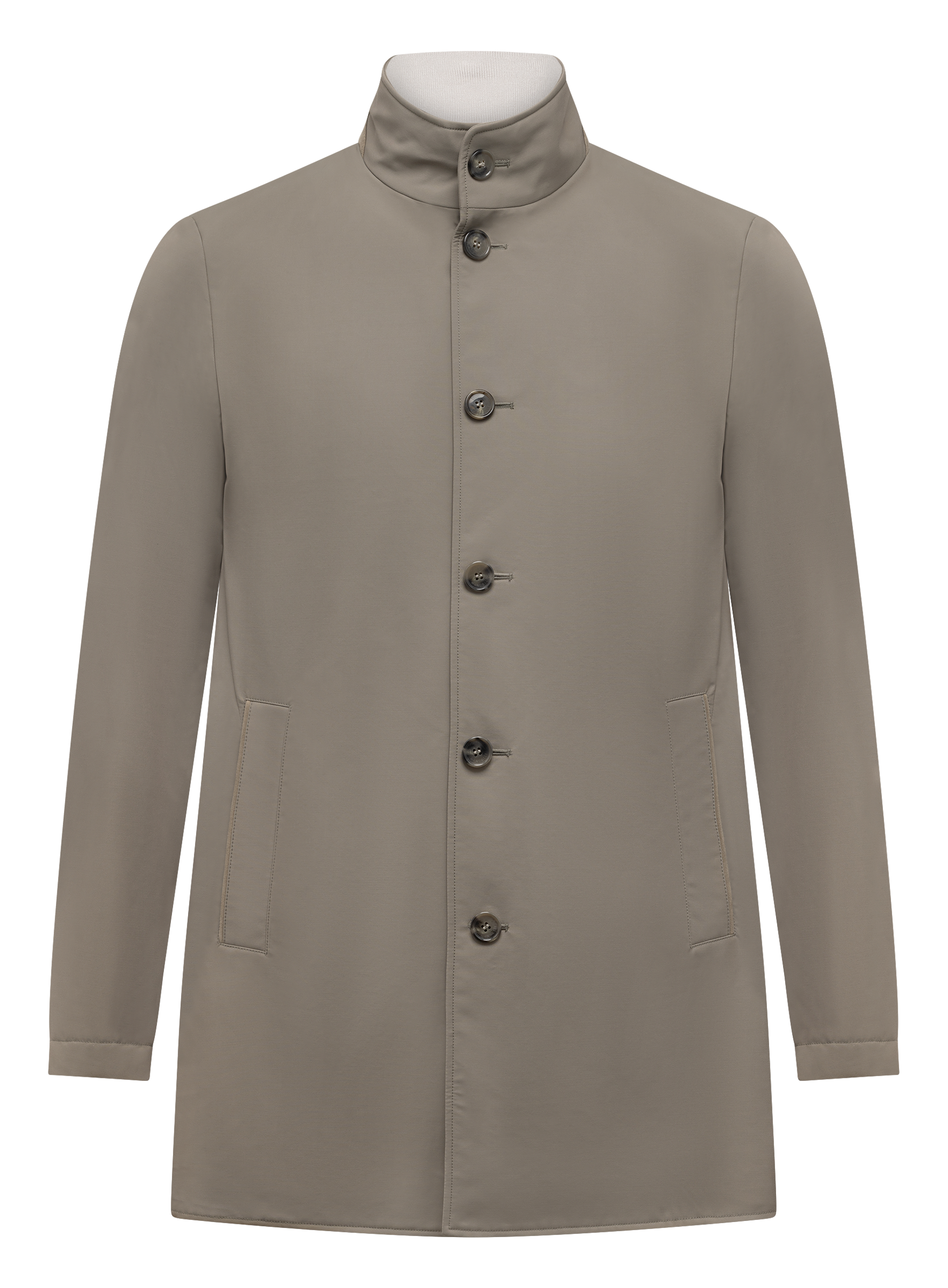 Jas van scheerwol | TAUPE GROEN