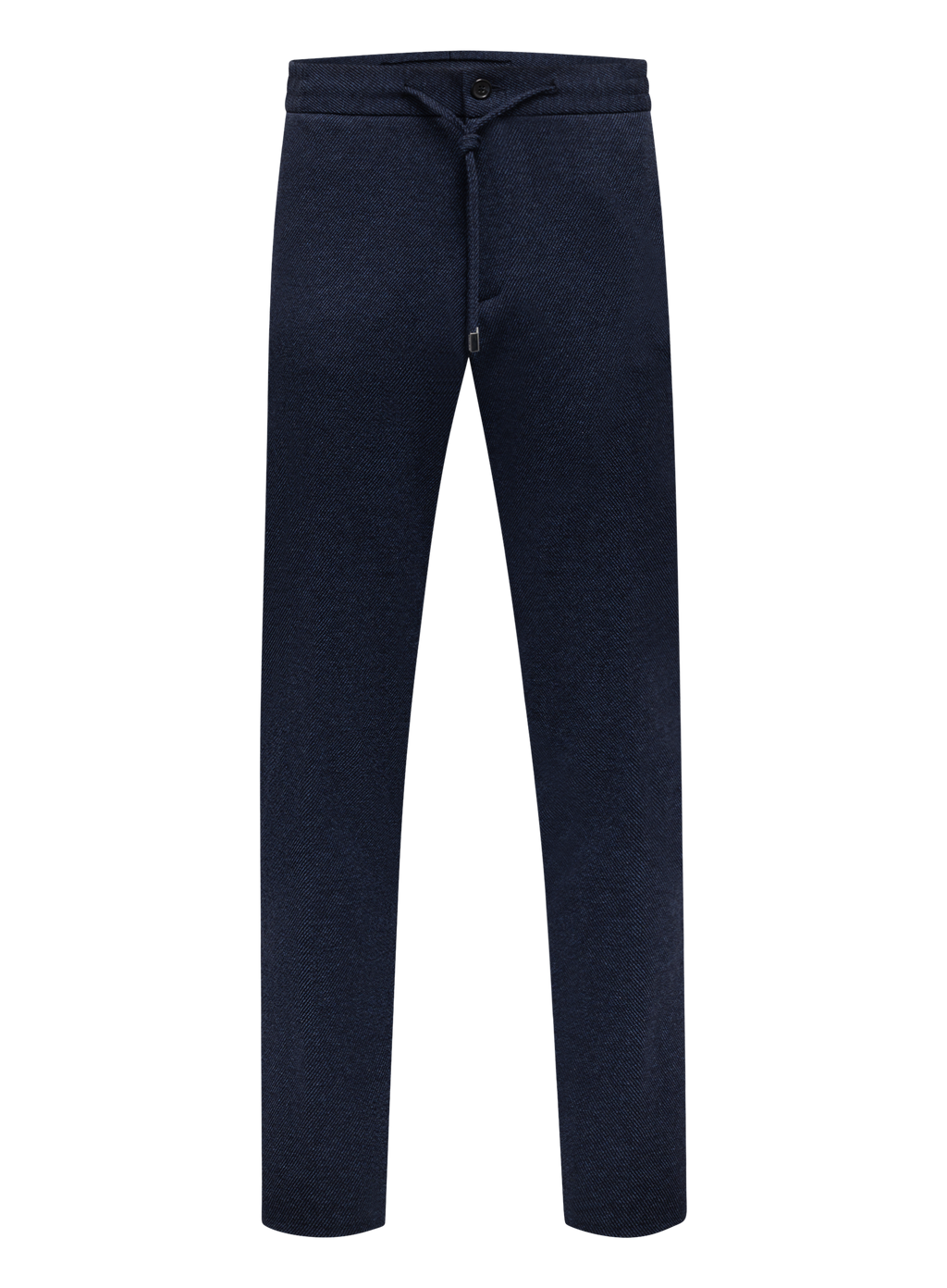 Broek met trekkoord van scheerwol en katoen | Blauw