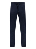 Broek met trekkoord van scheerwol en katoen | Blauw
