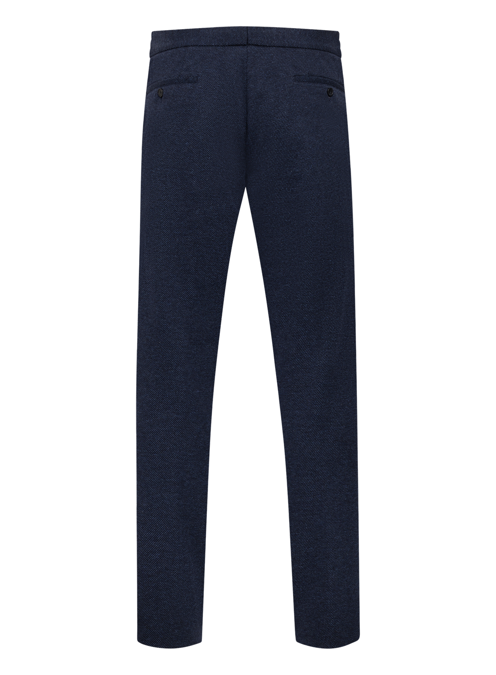 Broek met trekkoord van scheerwol en katoen | Blauw