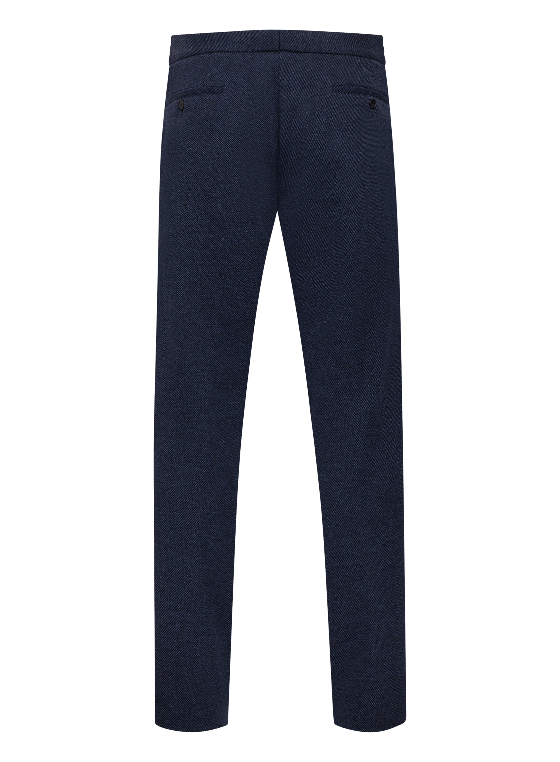 Broek met trekkoord van scheerwol en katoen | Blauw