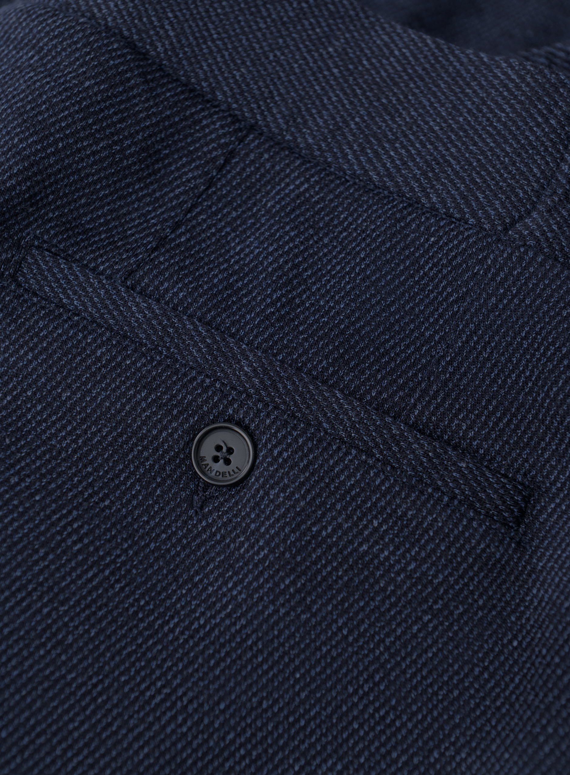 Broek met trekkoord van scheerwol en katoen | FULL_WIDTH | Blauw