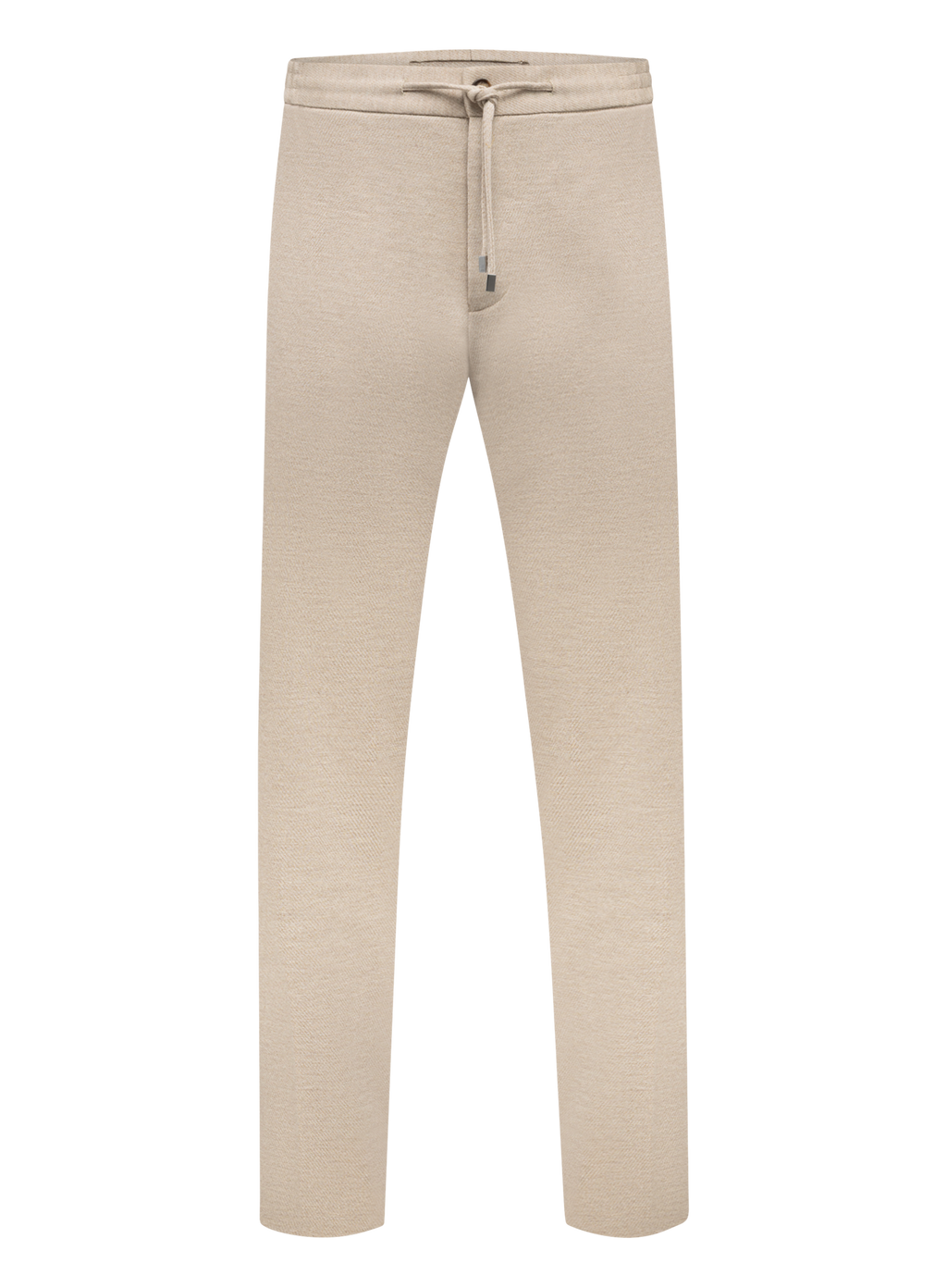 Broek met trekkoord van scheerwol en katoen | Beige