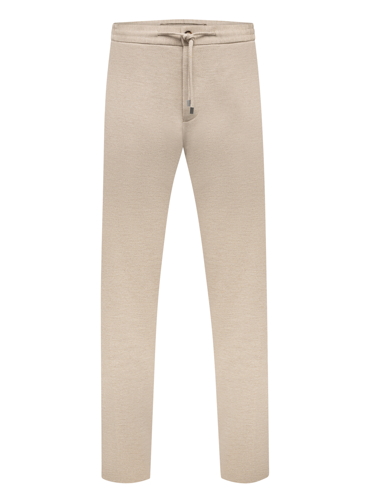 Broek met trekkoord van scheerwol en katoen | Beige