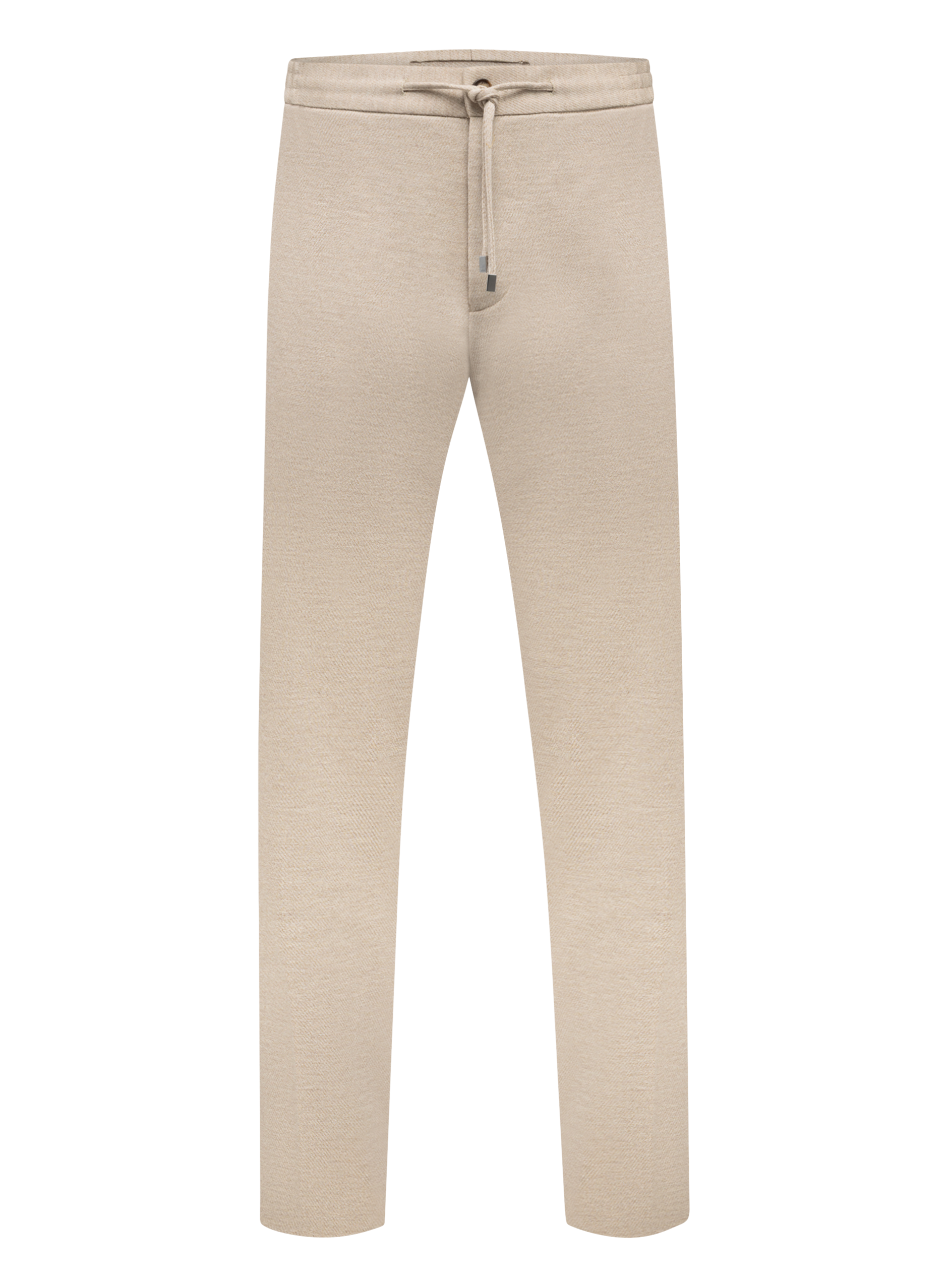Broek met trekkoord van scheerwol en katoen | Beige