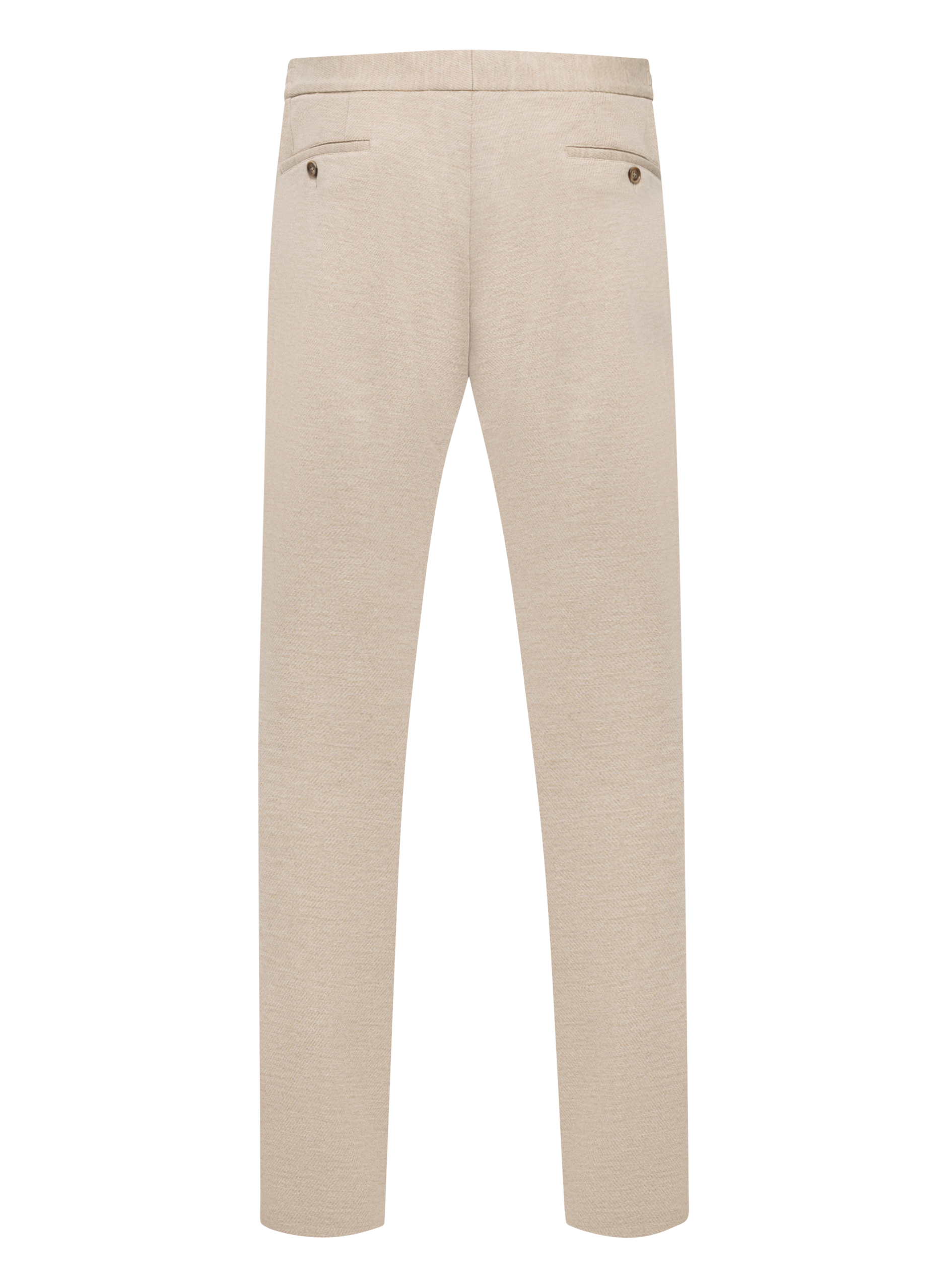 Broek met trekkoord van scheerwol en katoen | Beige