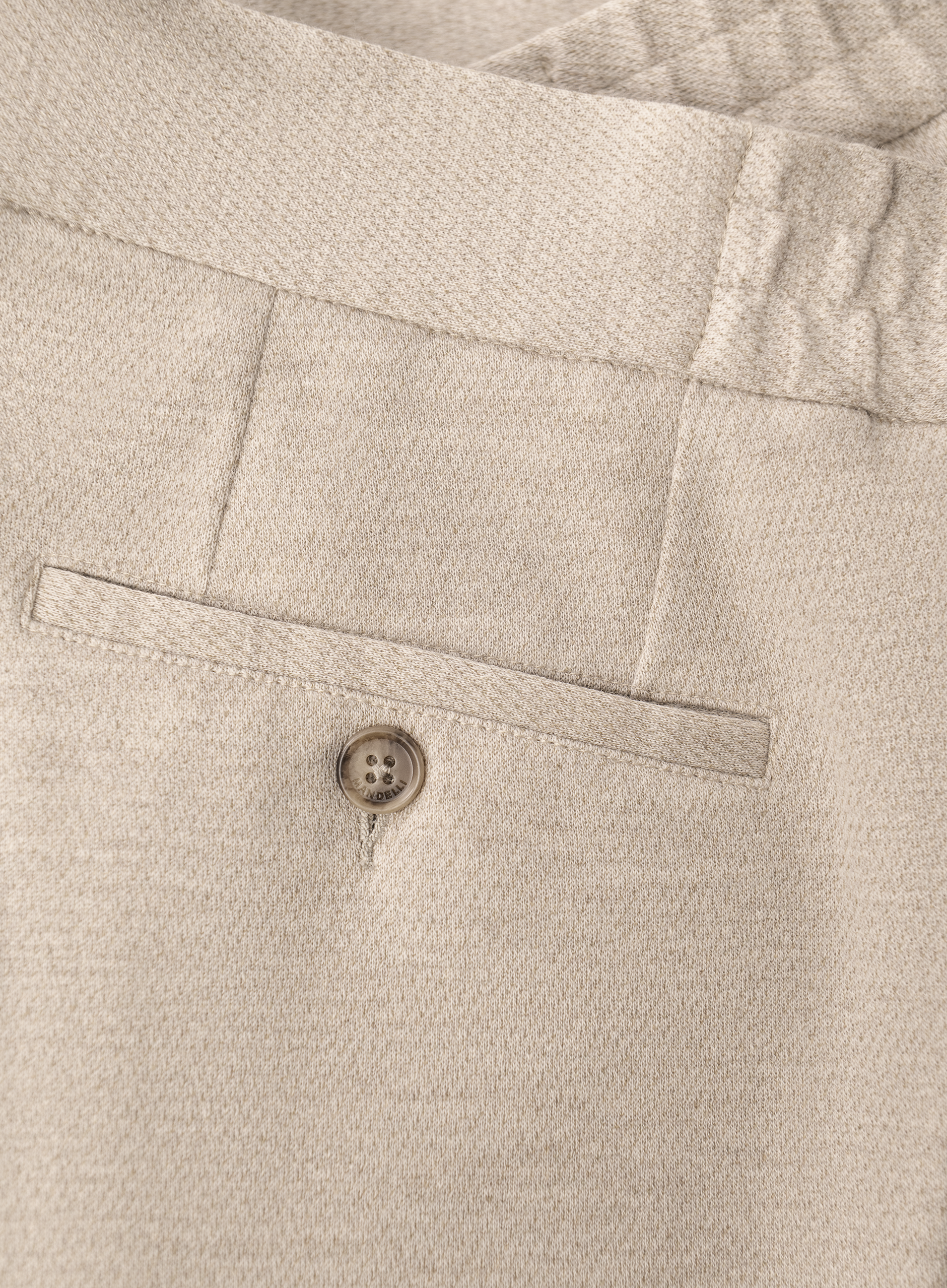 Broek met trekkoord van scheerwol en katoen | FULL_WIDTH | Beige