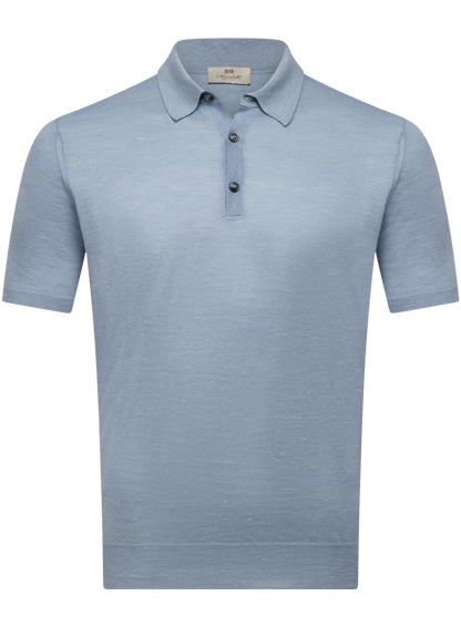 Cashmere-zijde-hennep polo | FULL_WIDTH | L.Blauw