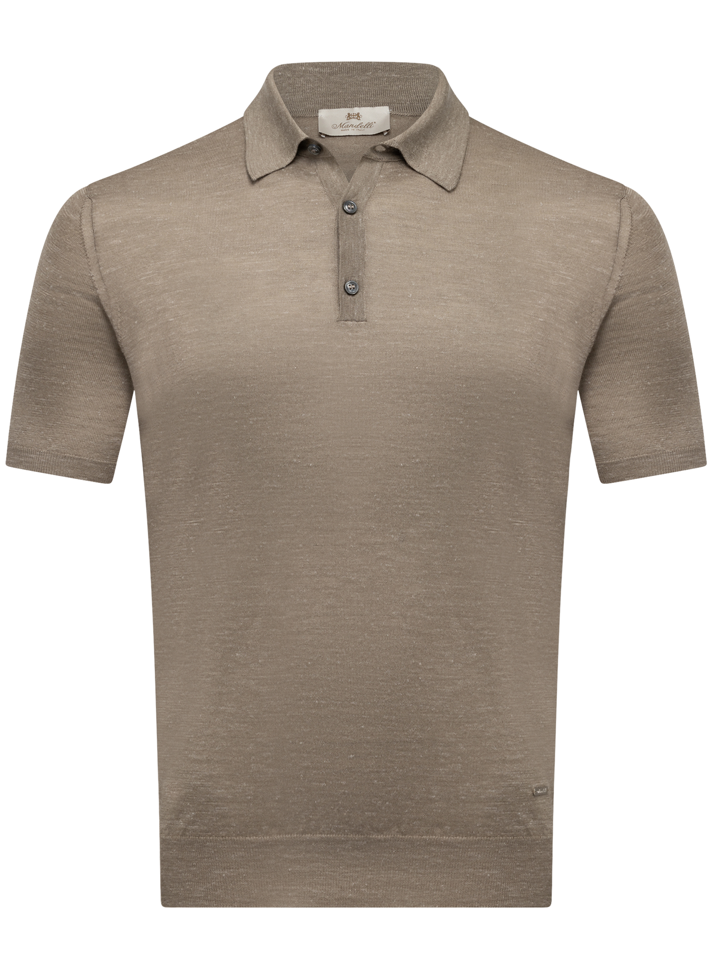Cashmere-zijde-hennep polo | FULL_WIDTH | Beige
