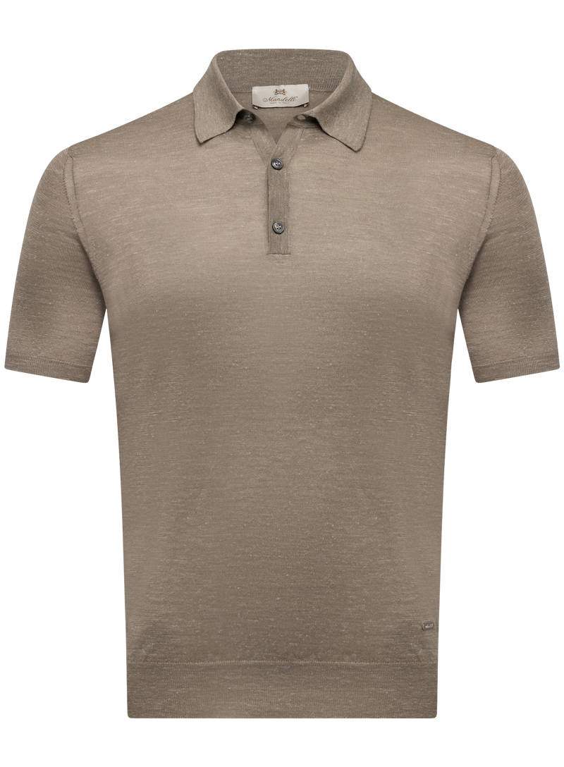 Cashmere-zijde-hennep polo | Beige