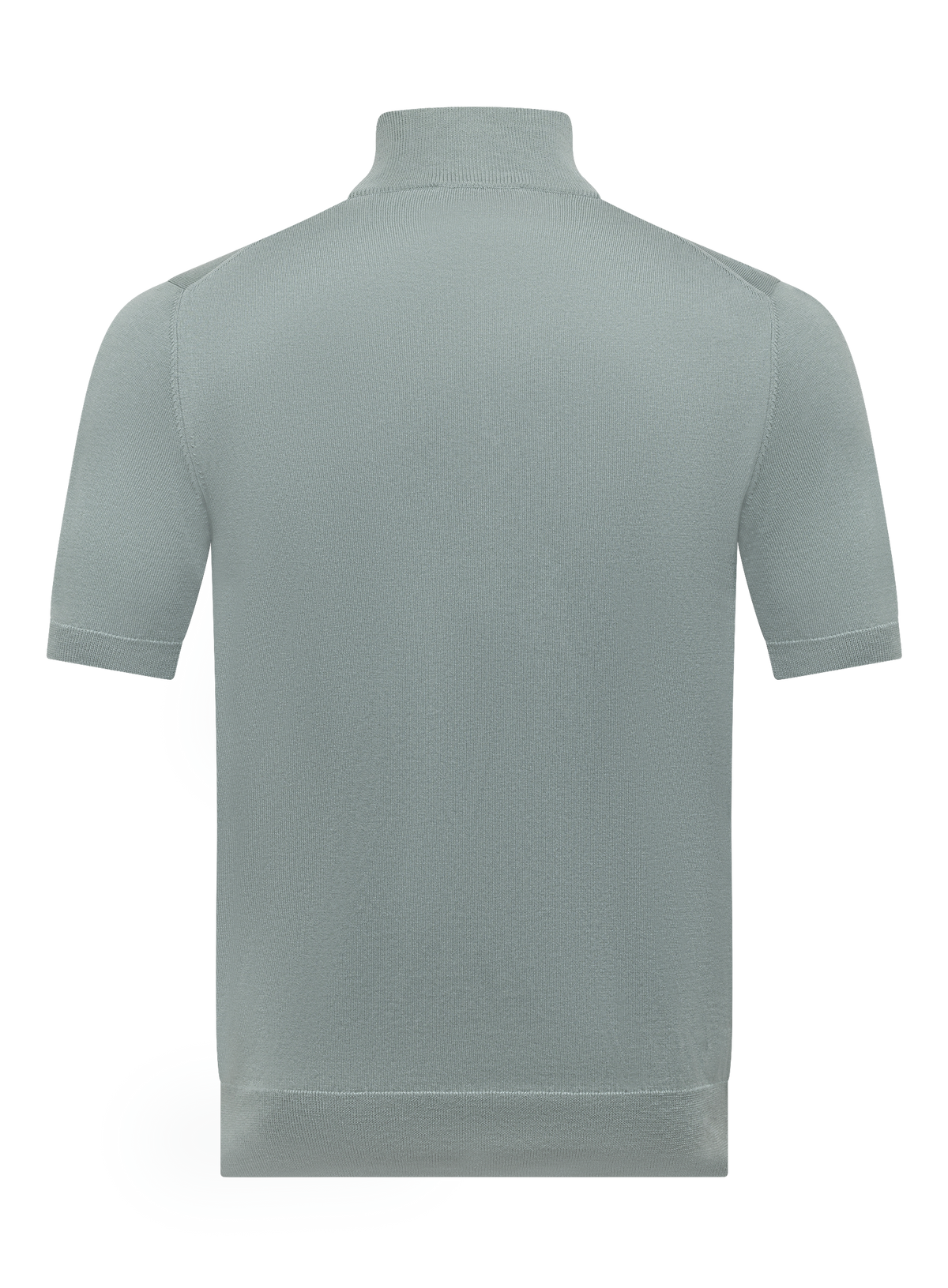 Half-zip polo van zijde en katoen | Groen