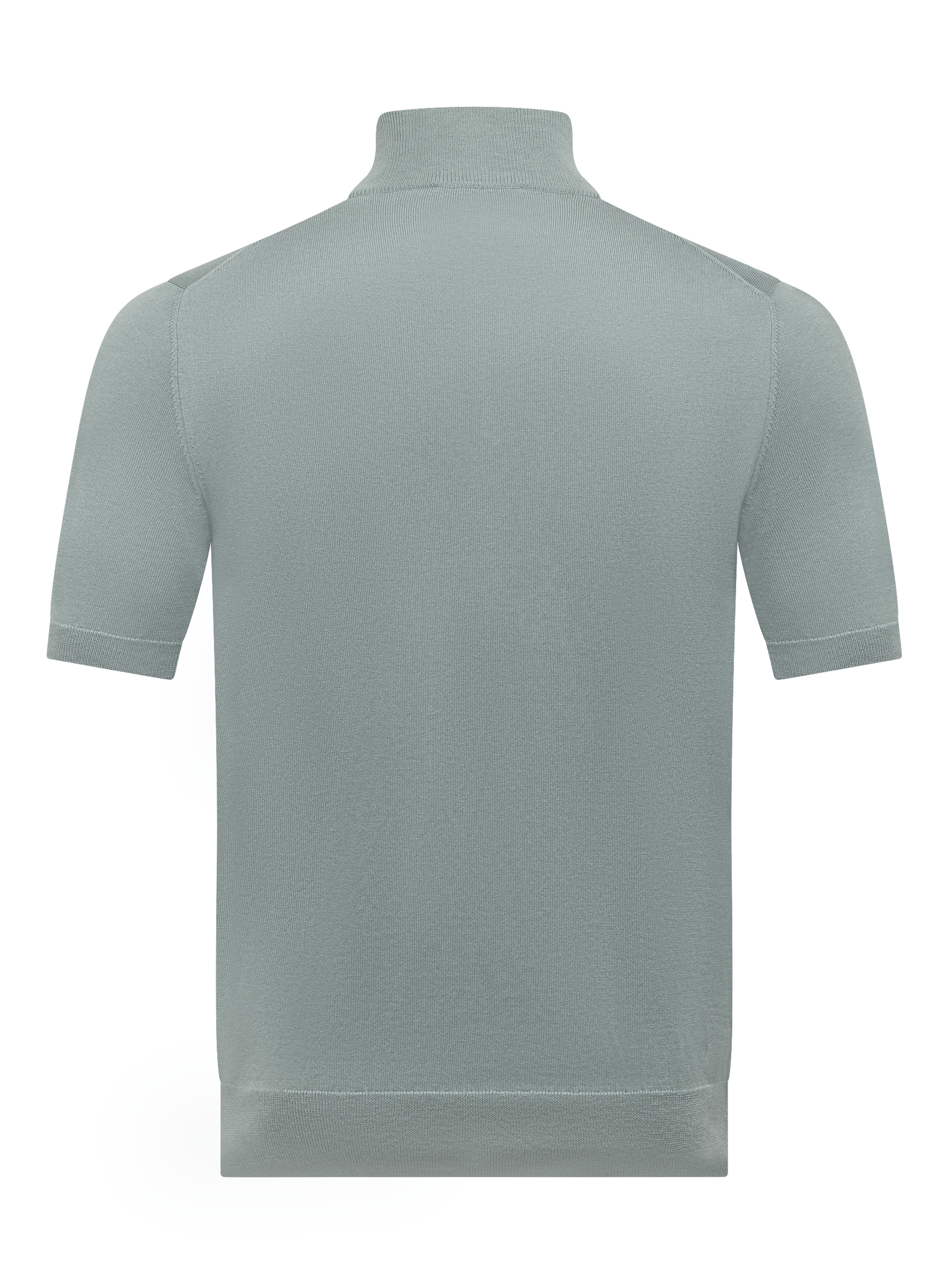 Half-zip polo van zijde en katoen | Groen