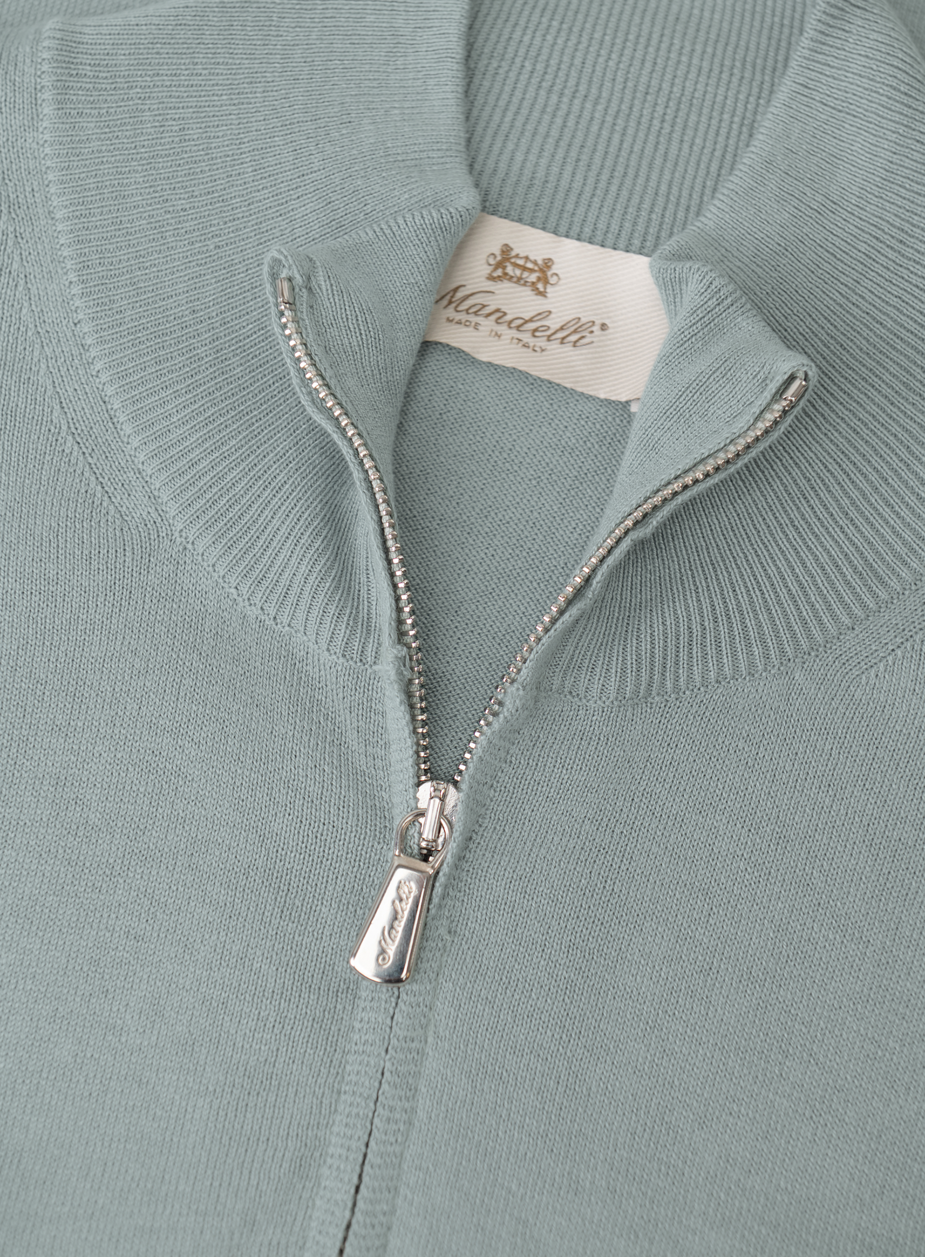 Half-zip polo van zijde en katoen | FULL_WIDTH | Groen