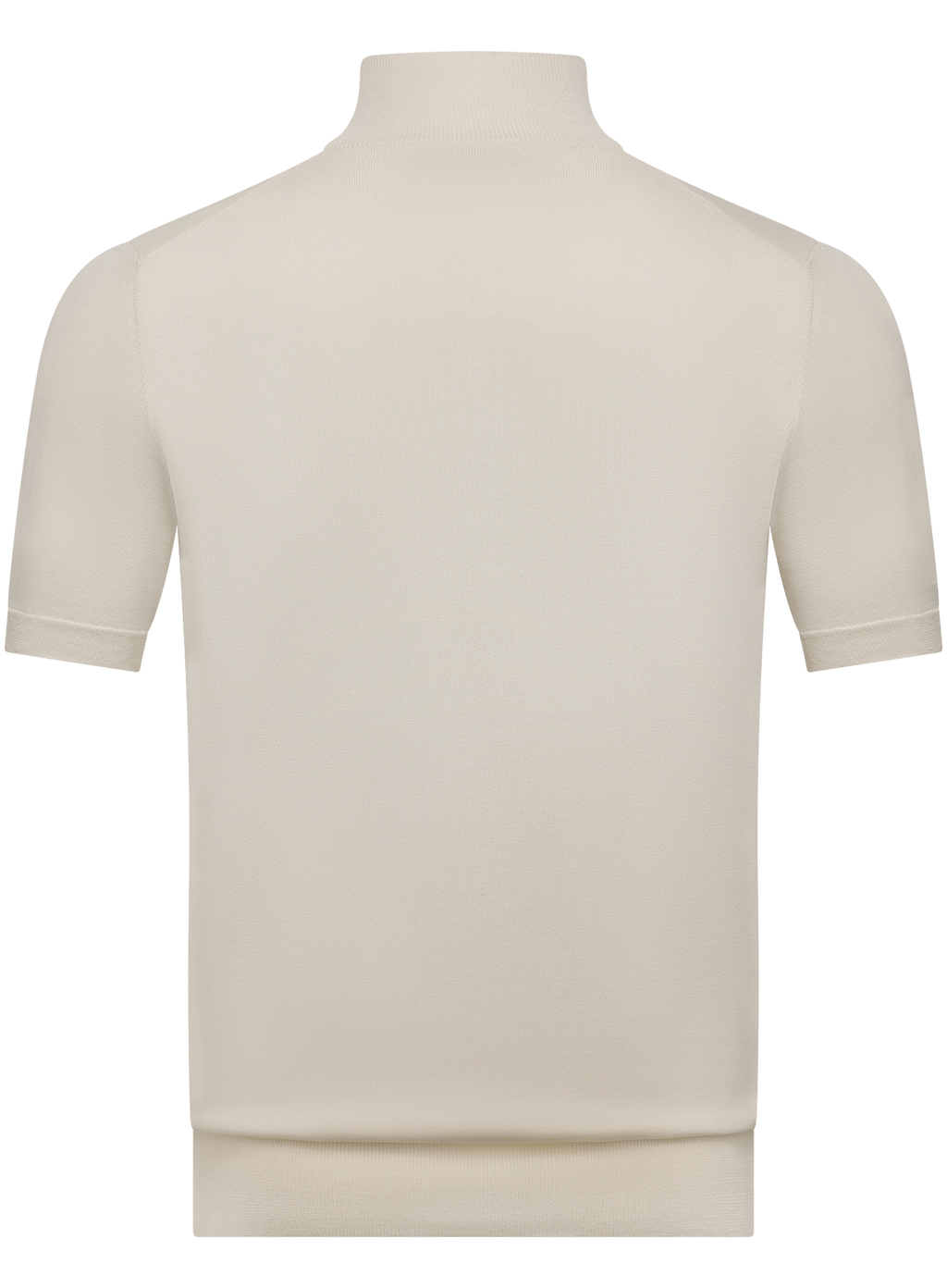 Half-zip polo van zijde en katoen | ROOM-WIT