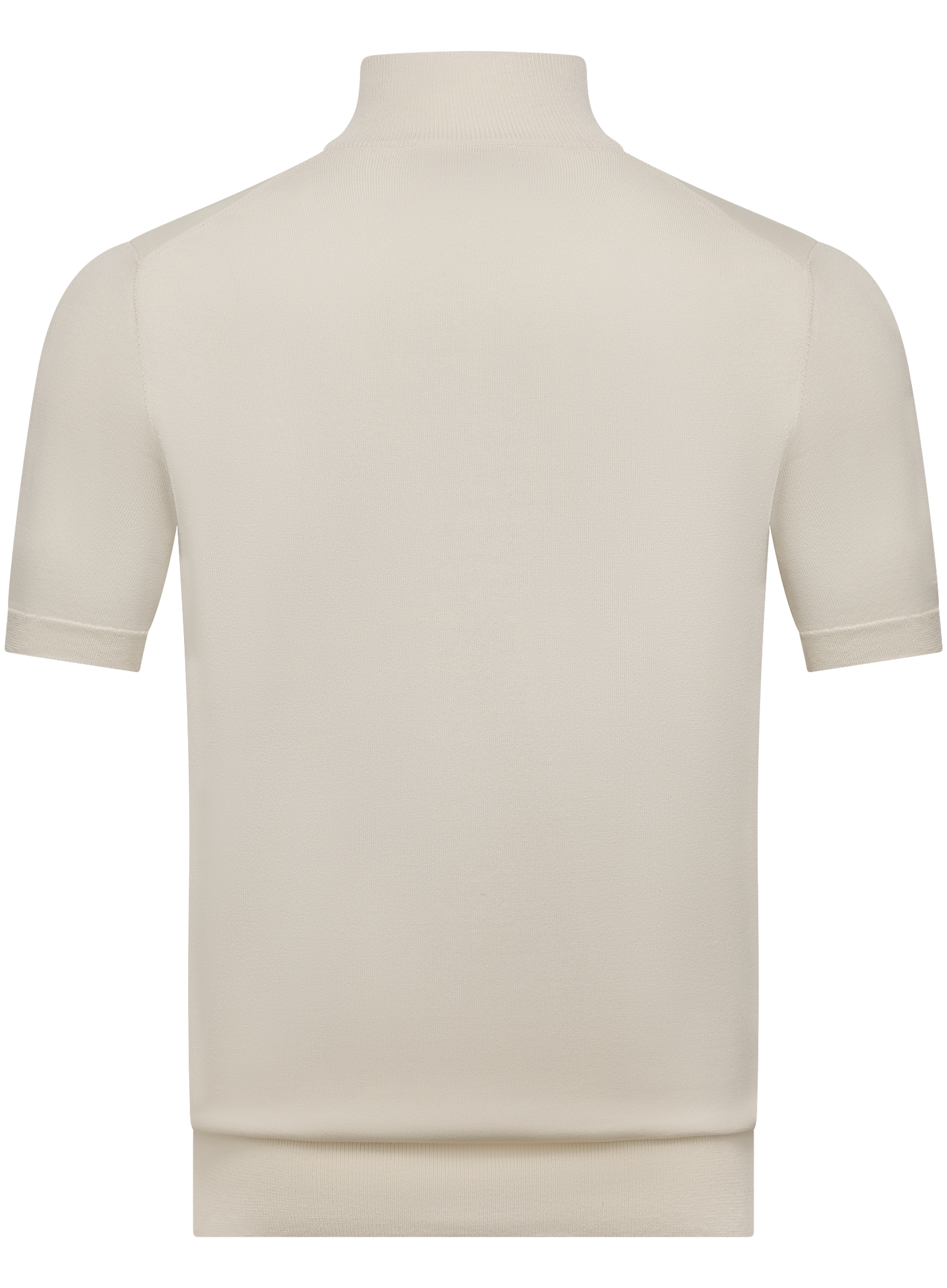 Half-zip polo van zijde en katoen | ROOM-WIT