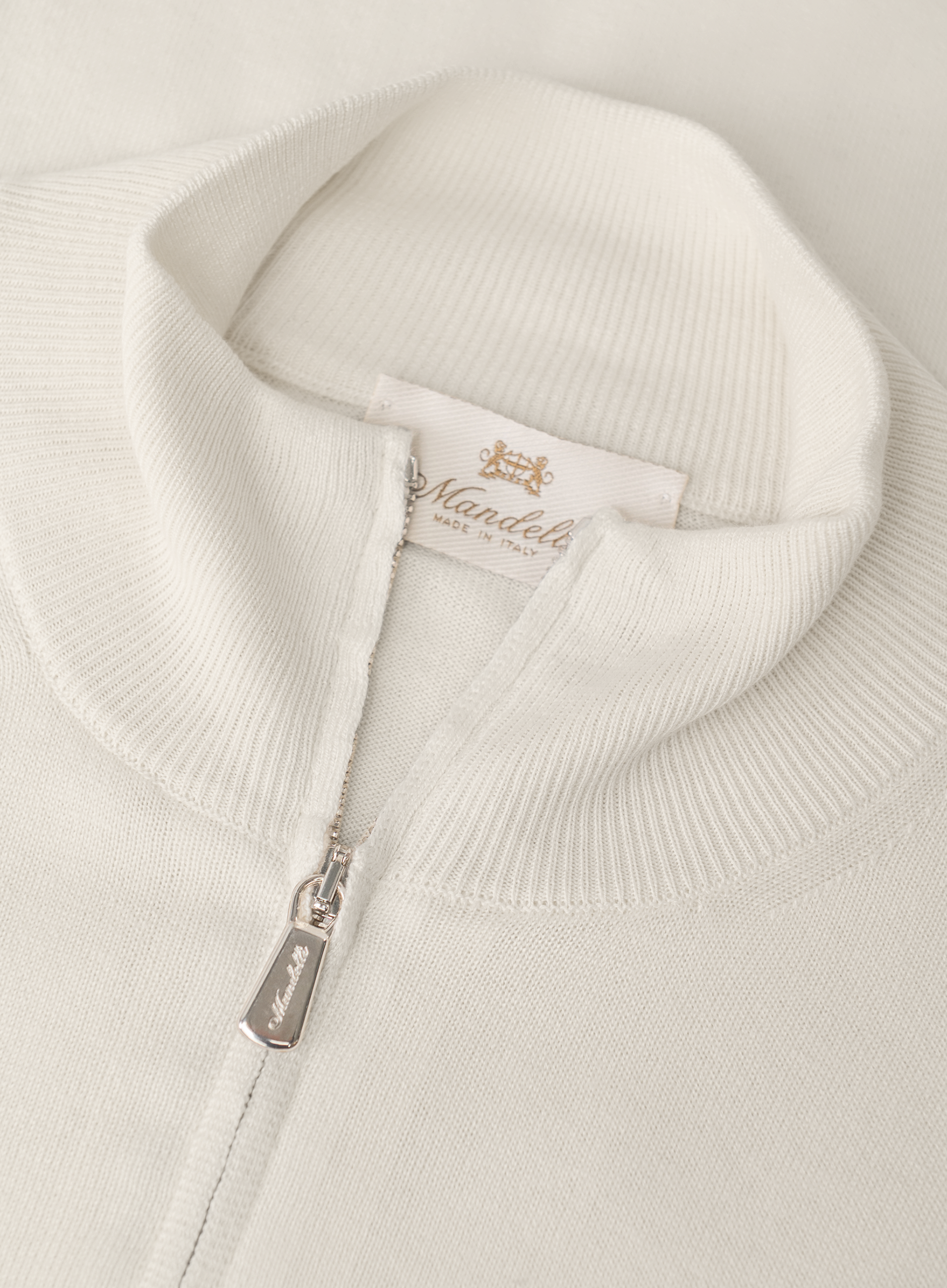 Half-zip polo van zijde en katoen | FULL_WIDTH | ROOM-WIT