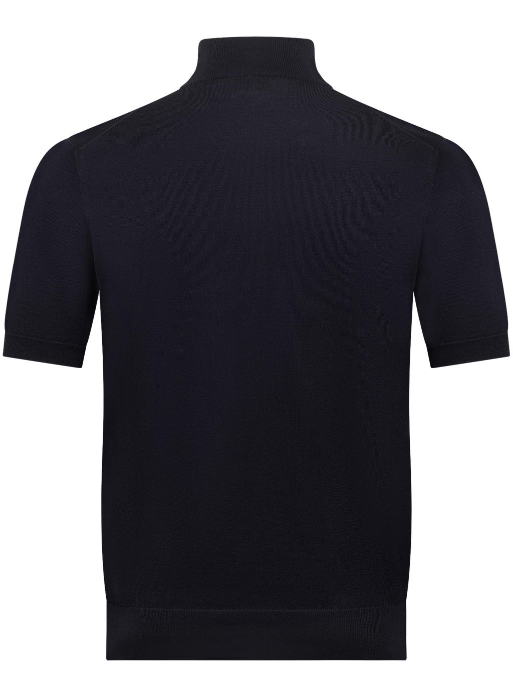 Half-zip polo van zijde en katoen | BLUE NAVY