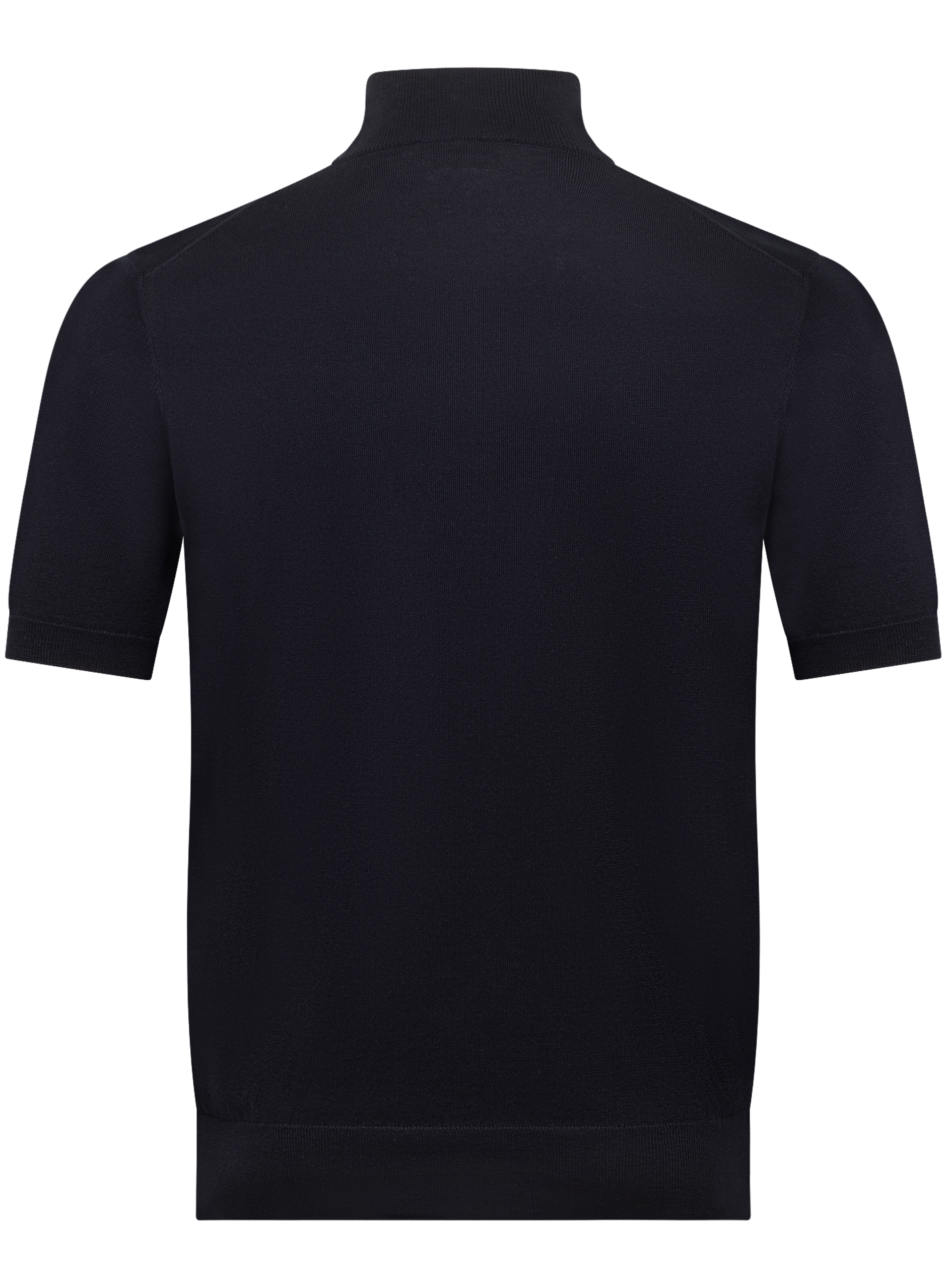 Half-zip polo van zijde en katoen | BLUE NAVY