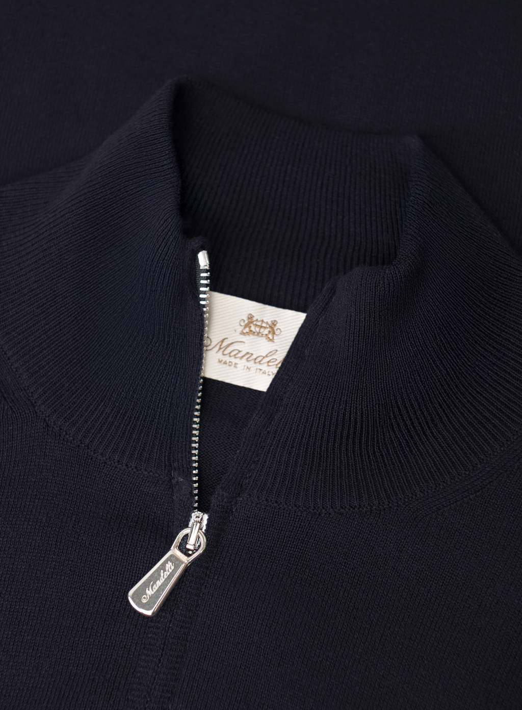 Half-zip polo van zijde en katoen | FULL_WIDTH | BLUE NAVY