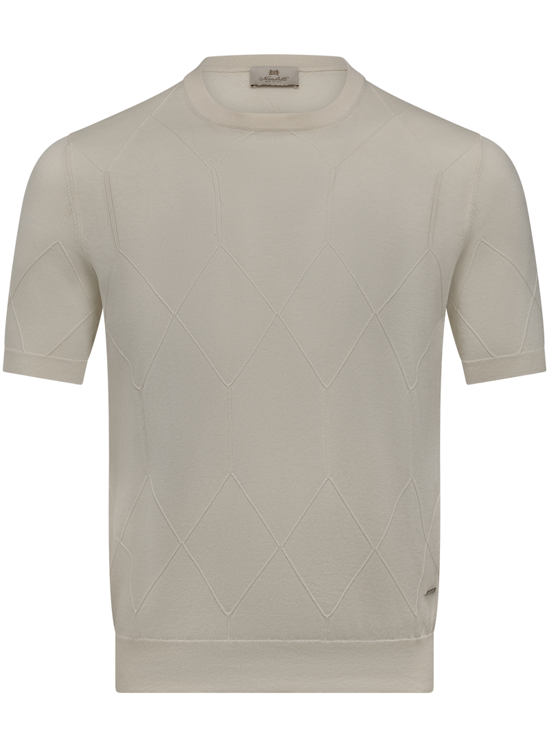 T-shirt van zijde en katoen | ROOM-WIT